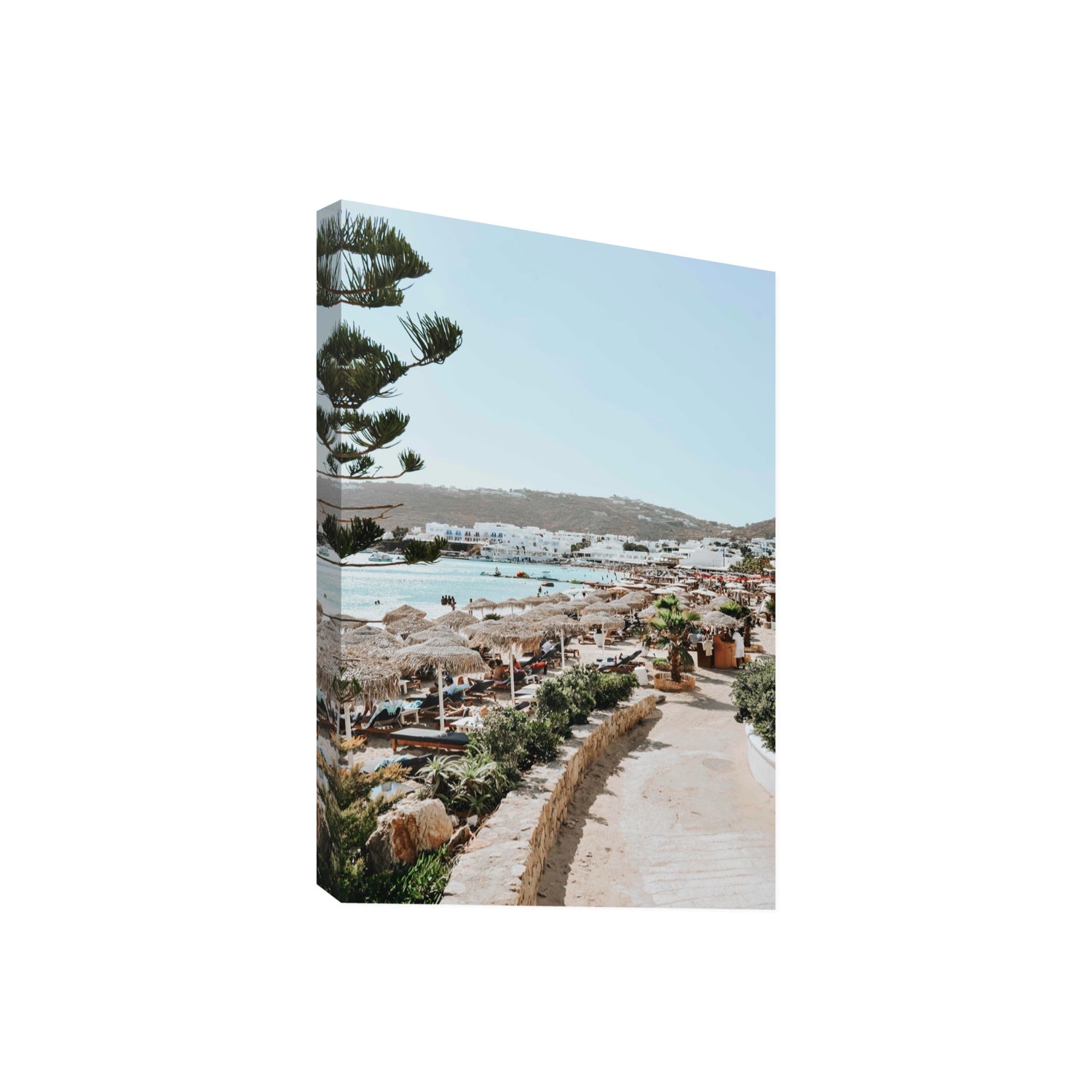 All Roads Lead To The Beach Mykonos Greek island wall art Giant stretched canvas print