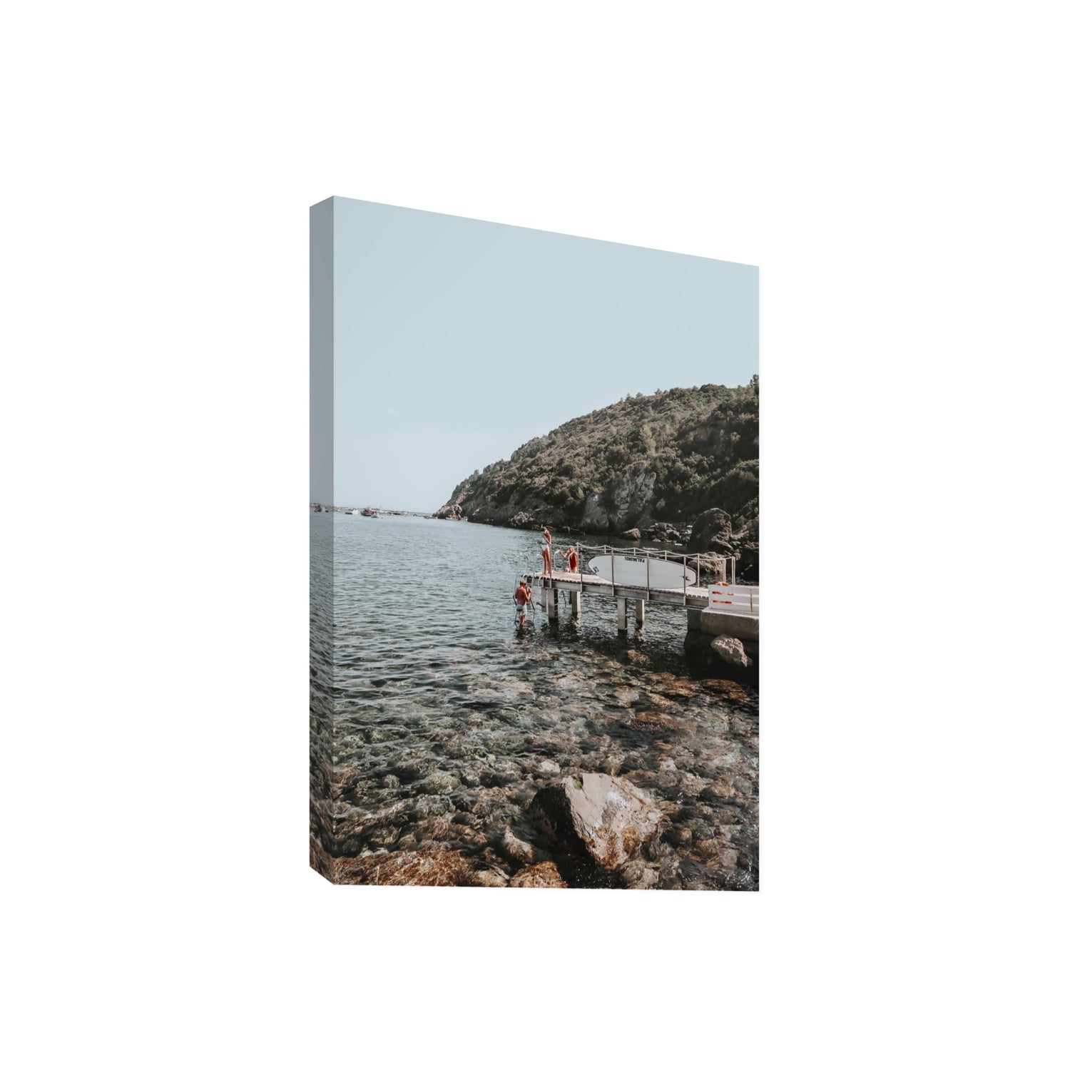 Tidal Explorers Tuscany coastal Italian wall art Giant stretched canvas print