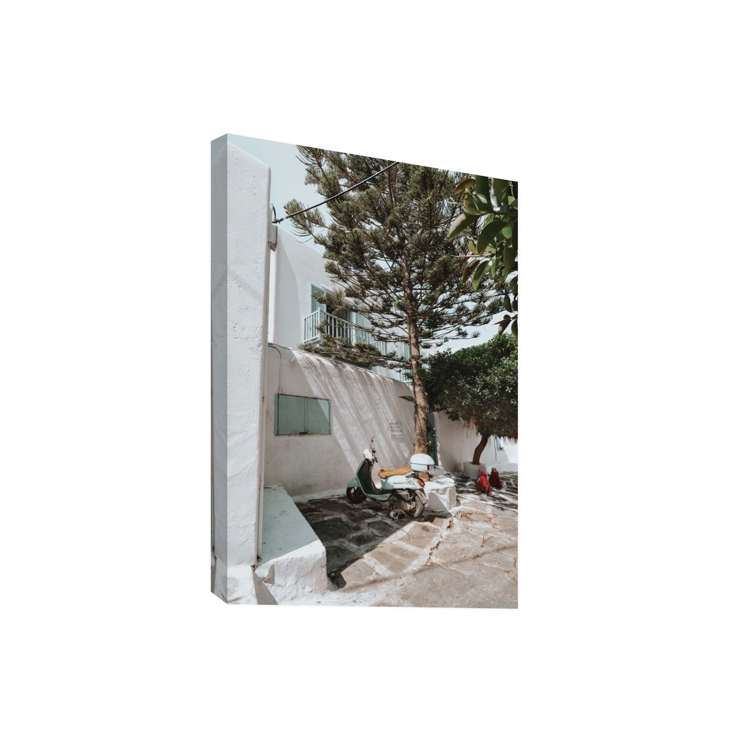 The Getaway Mykonos Mediterranean Greek island art print Giant stretched canvas print