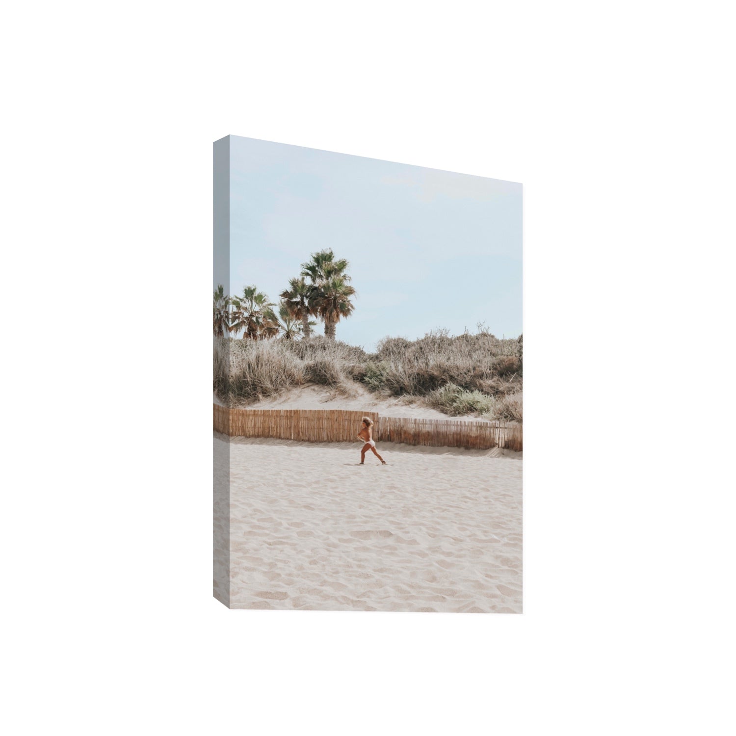 Joyful Sprint Puglia beach coastal fine art print Giant stretched canvas print
