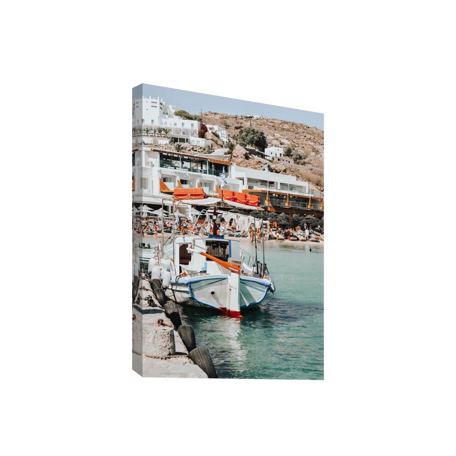 Travel In Style Mykonos Greek island wall art Giant stretched canvas print