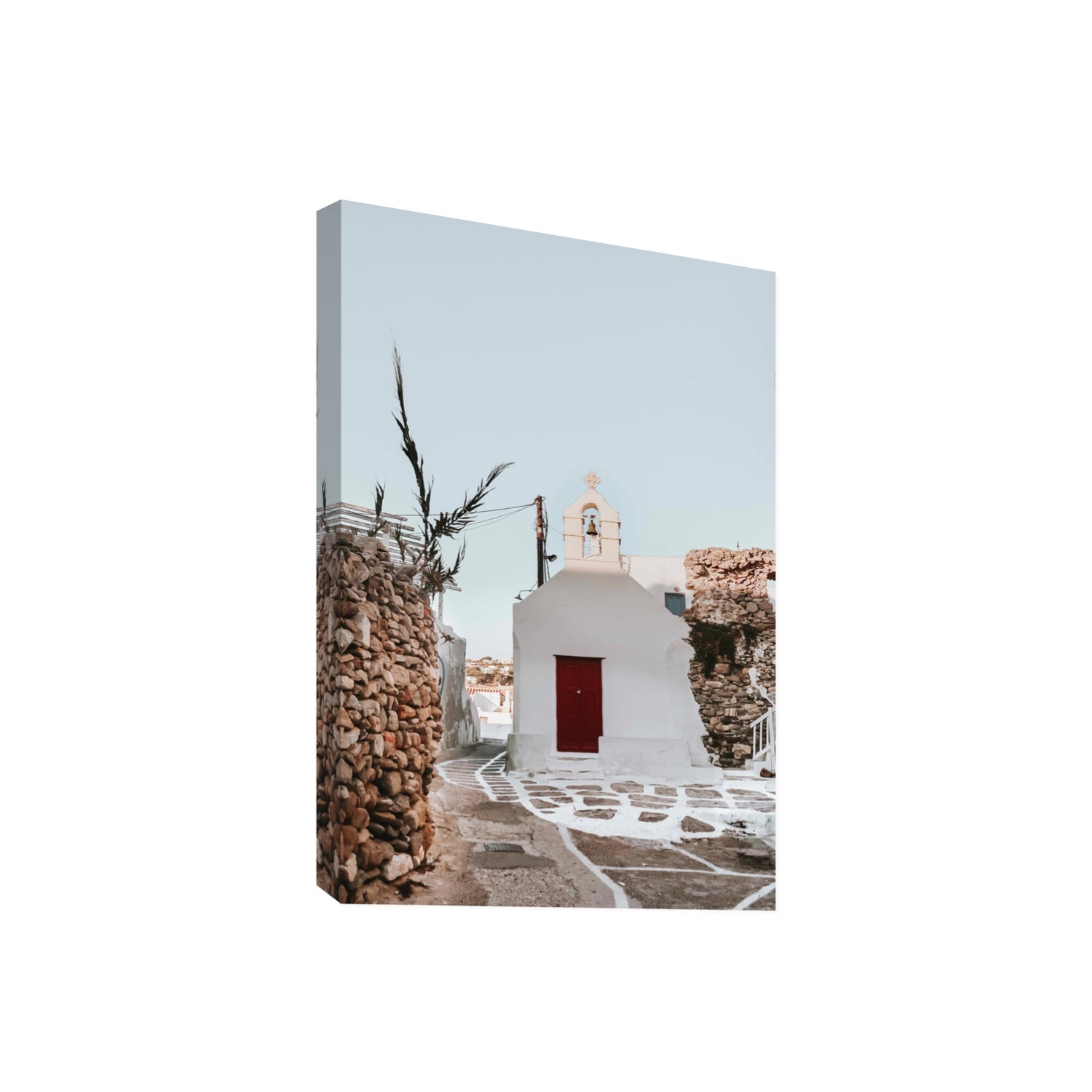 Little Chapel Mykonos Greek island wall art Giant stretched canvas print