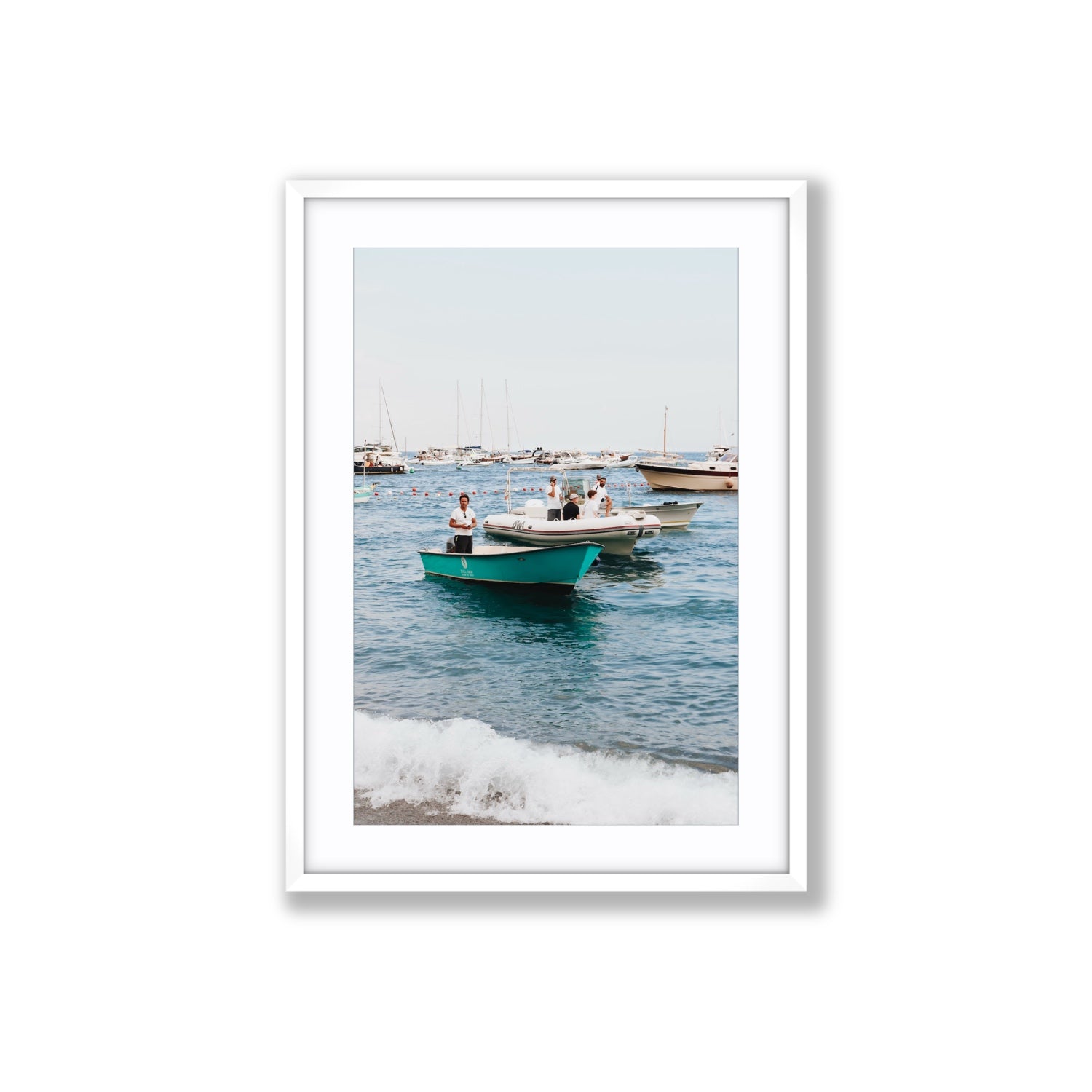 Twilight Tenders Positano wall art Large fine art print in white frame with matboard