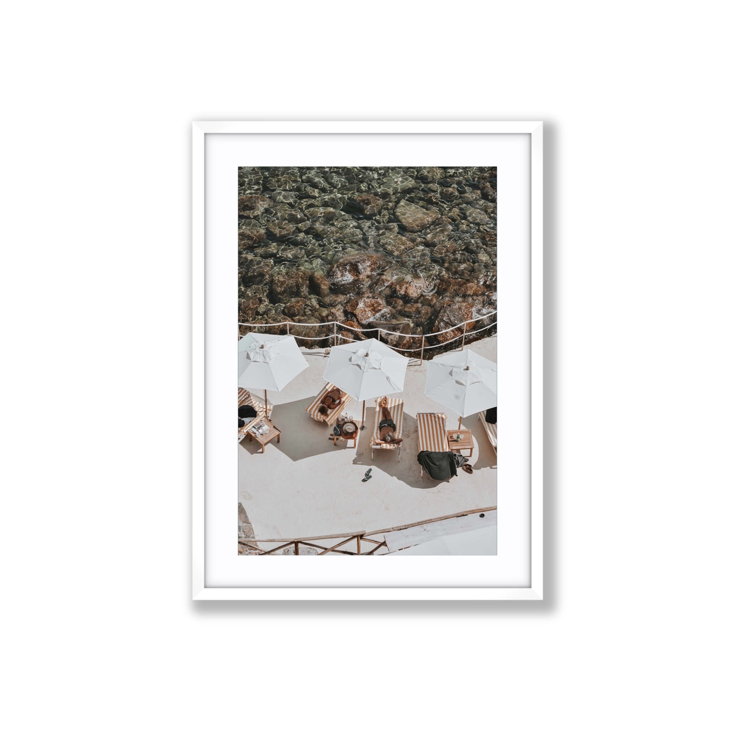 When Harry Met Sally Tuscany coastal wall art Large fine art print in white frame with matboard