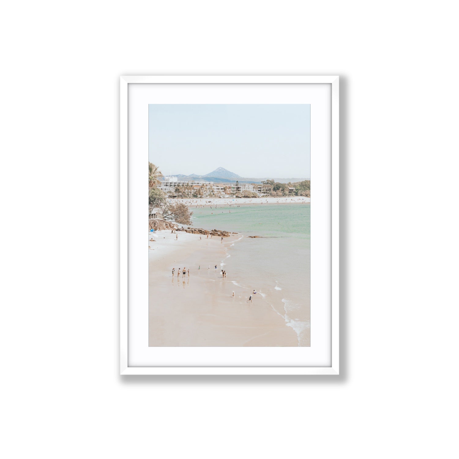Little Cove Shallows fine art print, Noosa, Australia, coastal scenes artwork, Large, White Frame · Matboard, Fine Art Print