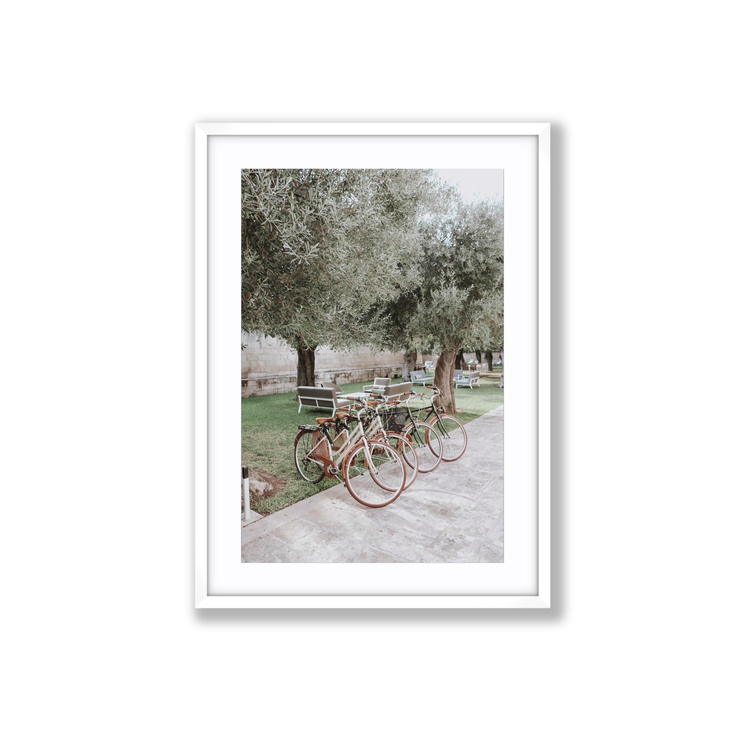 Classic Cruisers Puglia wall art Large fine art print in white frame with matboard