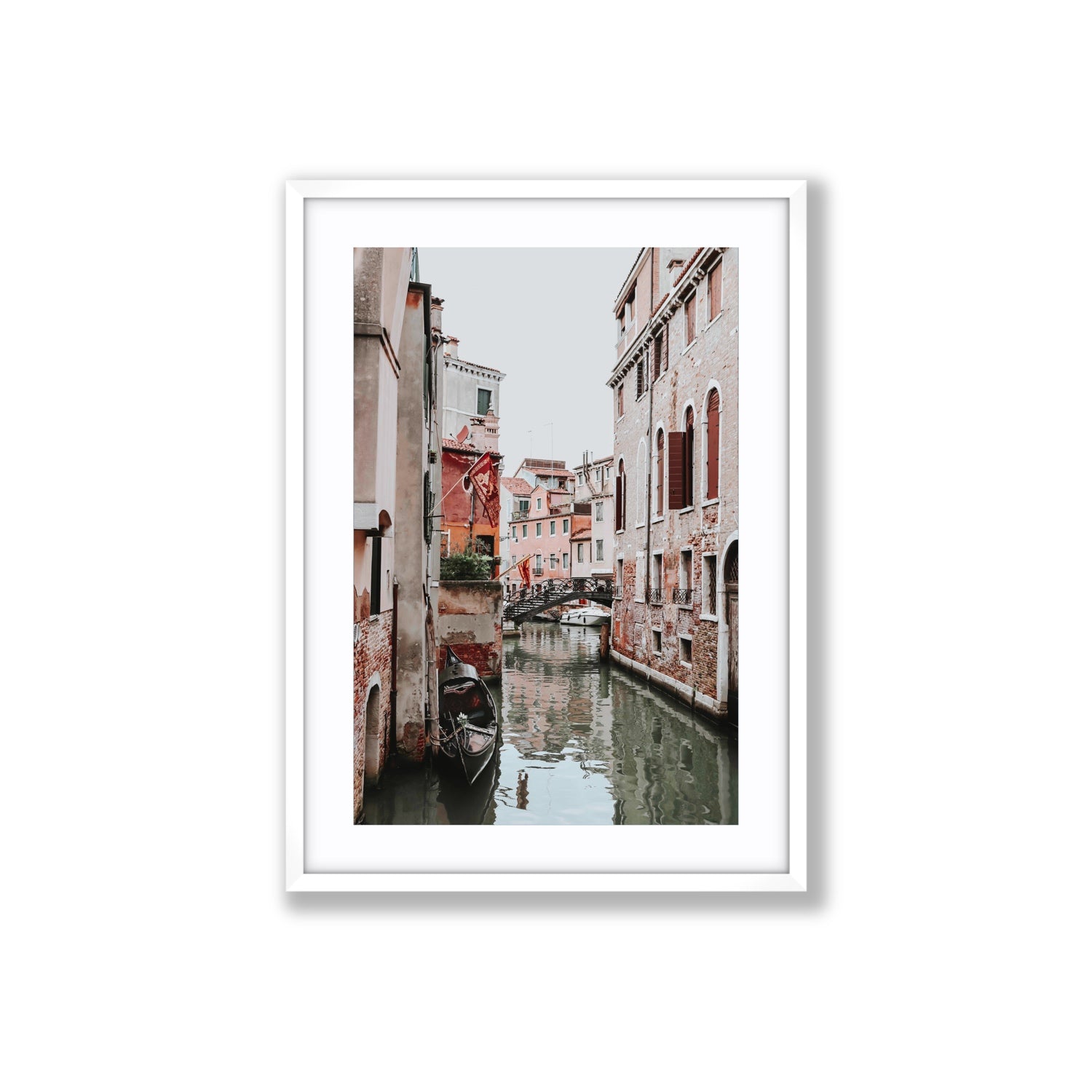 Laguna Veneta Venice Italian wall art Large fine art print in white frame with matboard