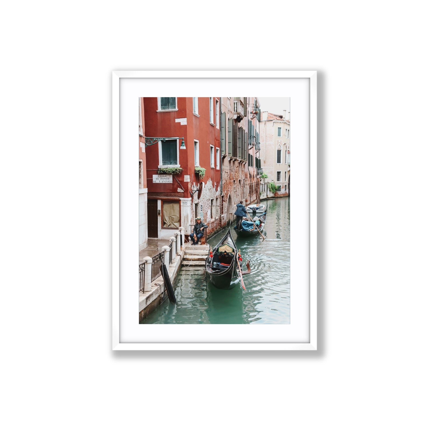 The Merchant Venice Canal Italian wall art Large fine art print in white frame with matboard