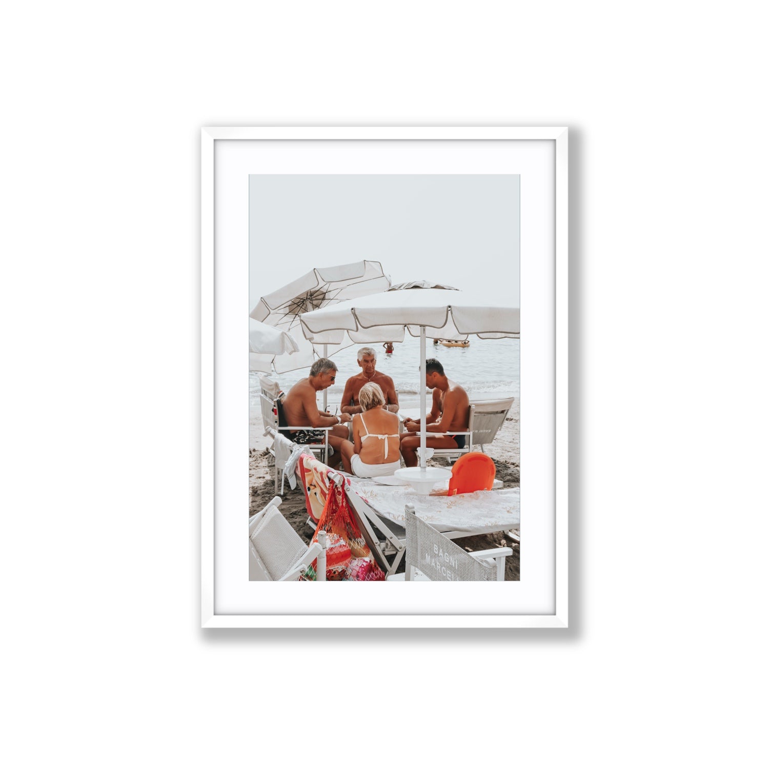 Luck Of The Draw fine art print, Alassio, Italy, Large, White Frame · Matboard, Fine Art Print