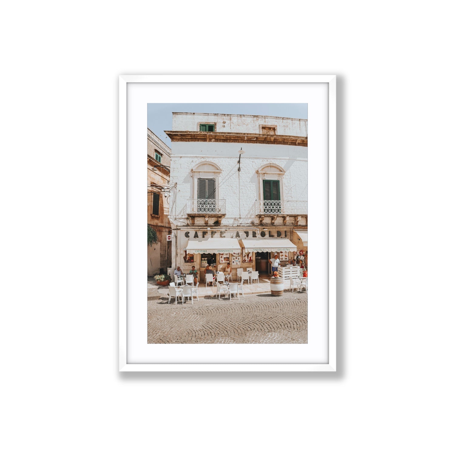 L'Ora di Pranzo Puglia L’Ora di Pranzo Italian art print Large fine art print in white frame with matboard