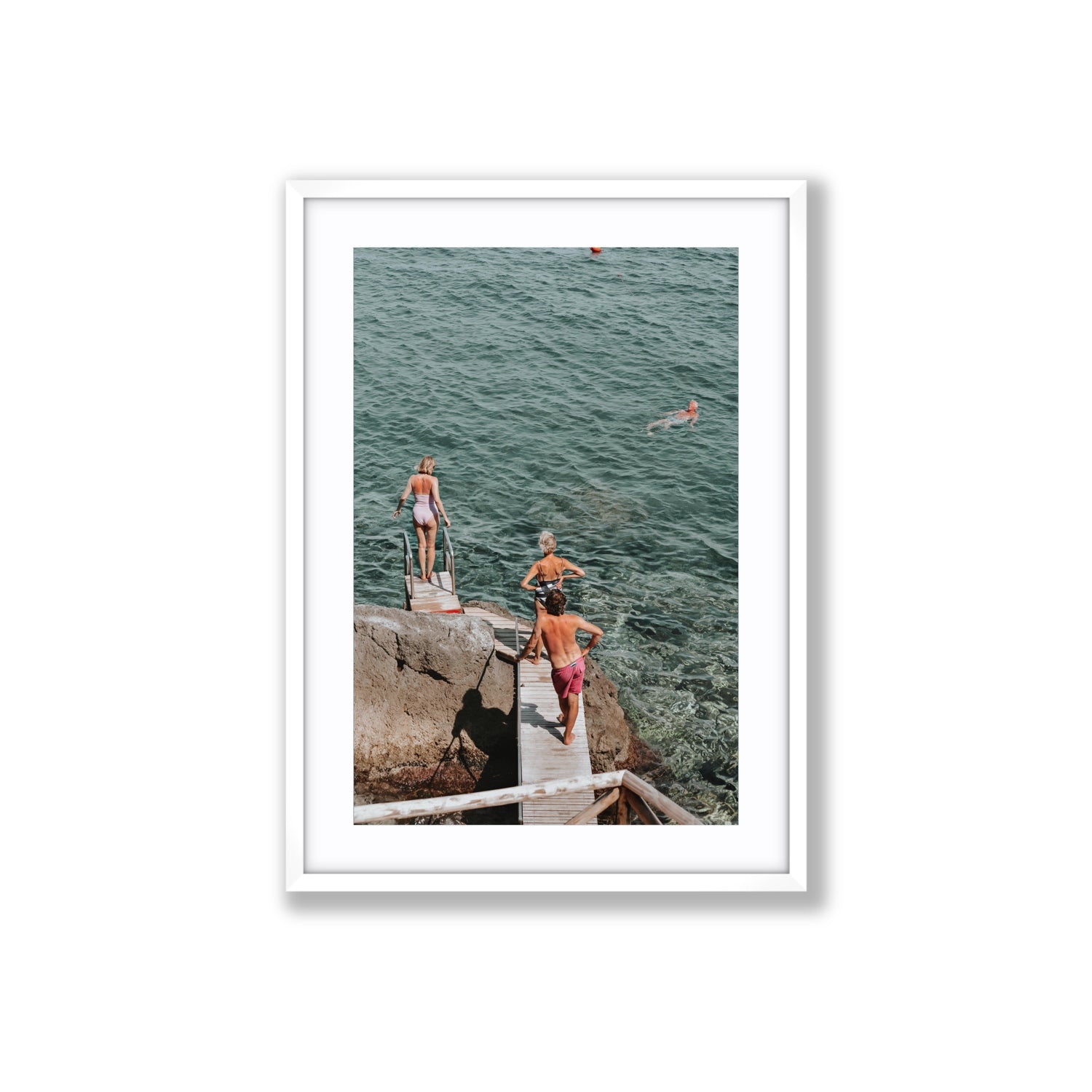 Freewheeling Spirit Tuscany coastal Italian wall art Large fine art print in white frame with matboard