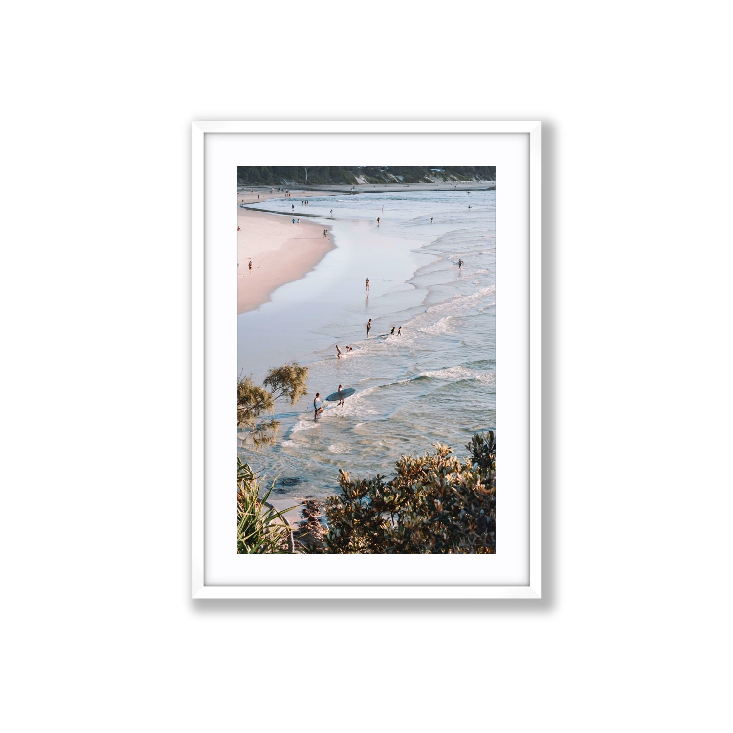 Healing Waters fine art print, Byron Bay, Australia, Large, White Frame · Matboard, Fine Art Print