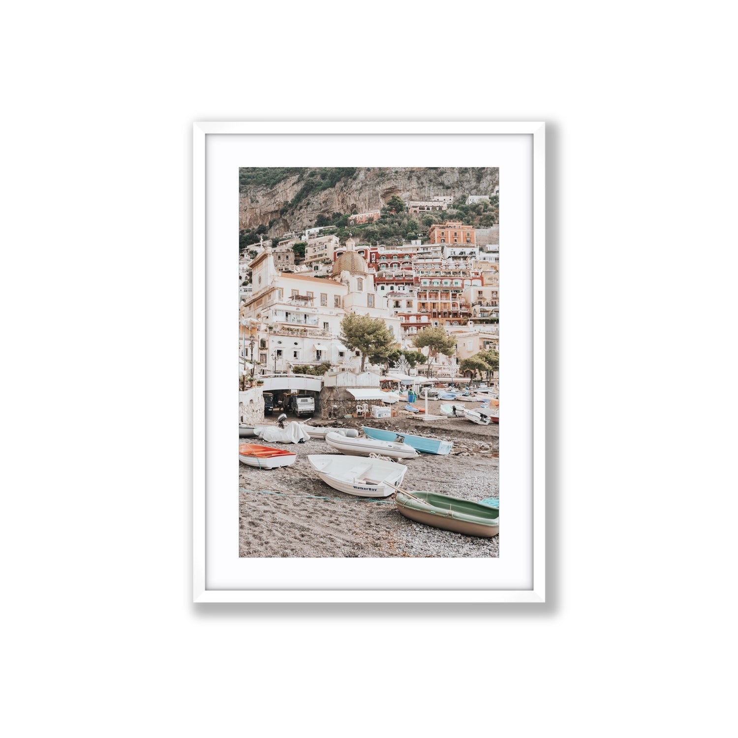 A Memory To Treasure fine art print, Positano, Italy, Large, White Frame · Matboard, Fine Art Print