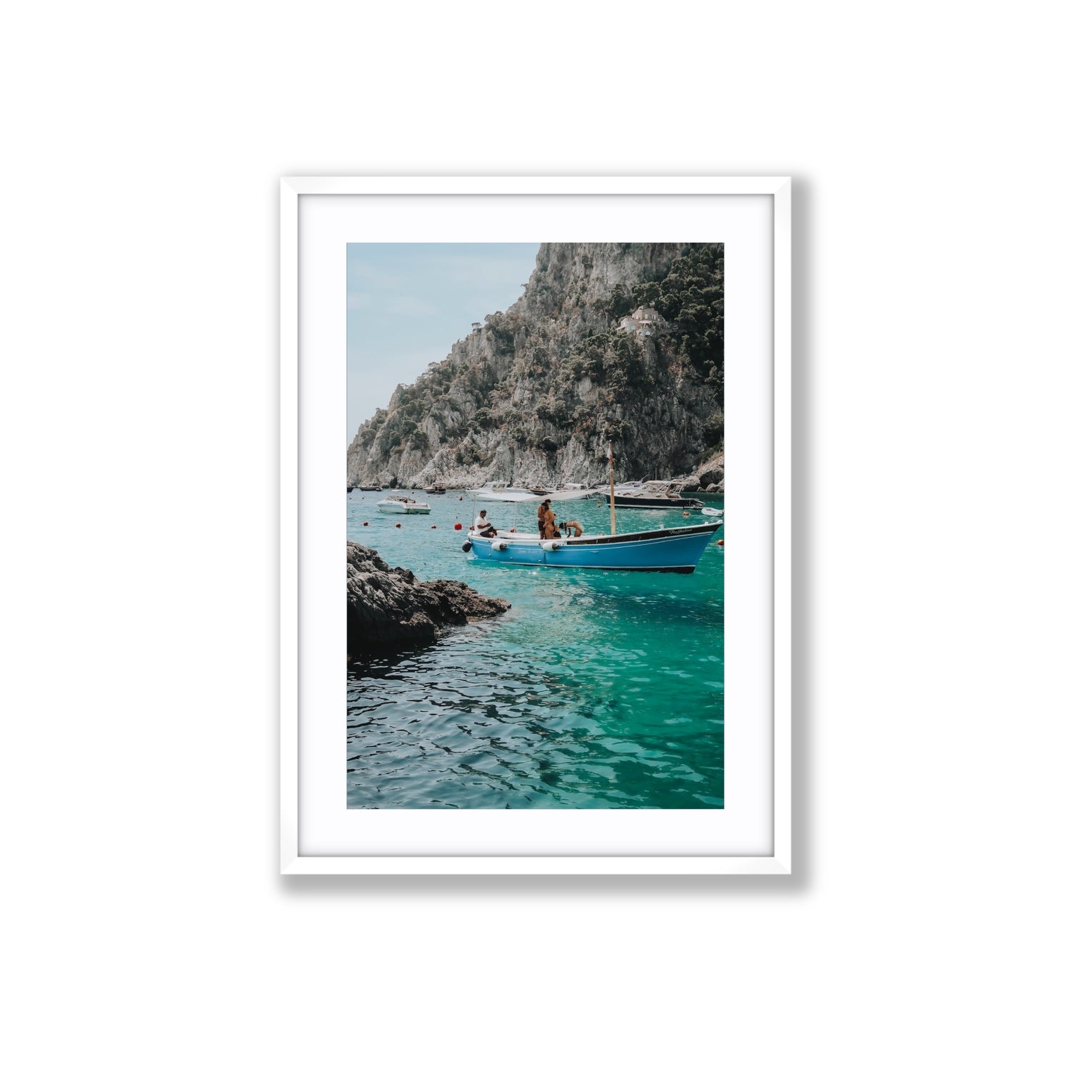 Emerald Escape fine art print, Capri, Italy, Large, White Frame · Matboard, Fine Art Print