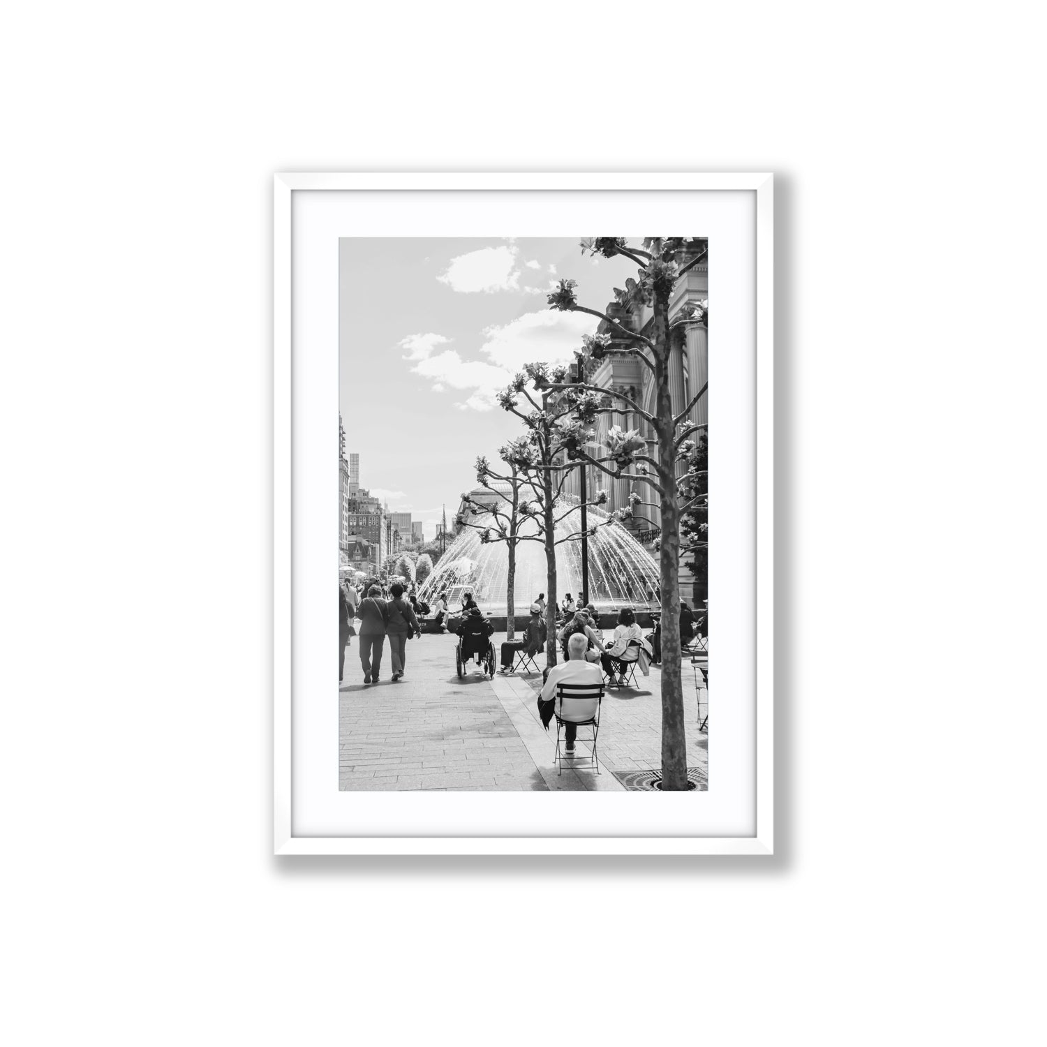 Luminary Noir New York NYC Black & White wall art Large fine art print in white frame with matboard