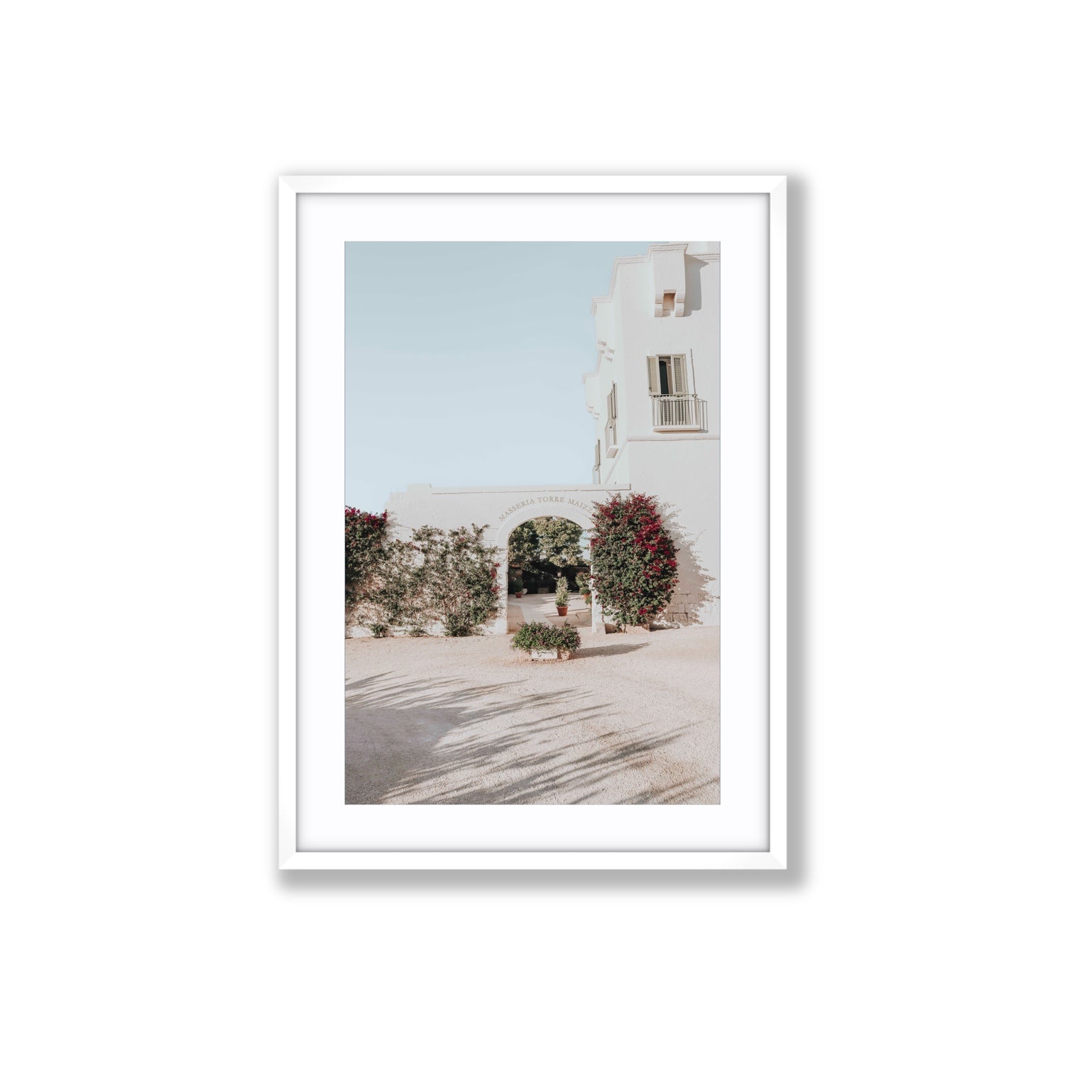 Villa Retreat fine art print, Puglia, Italy, Large, White Frame · Matboard, Fine Art Print