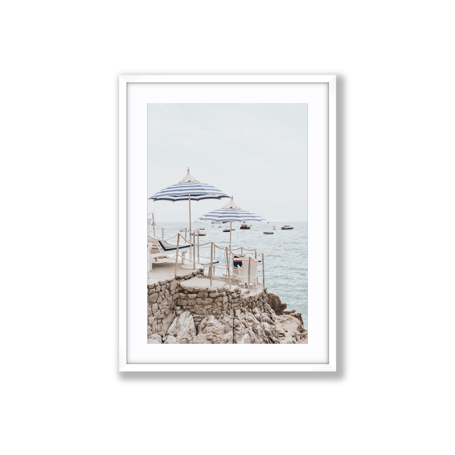 La Scogliera fine art print, Positano, Italy, Large, White Frame · Matboard, Fine Art Print