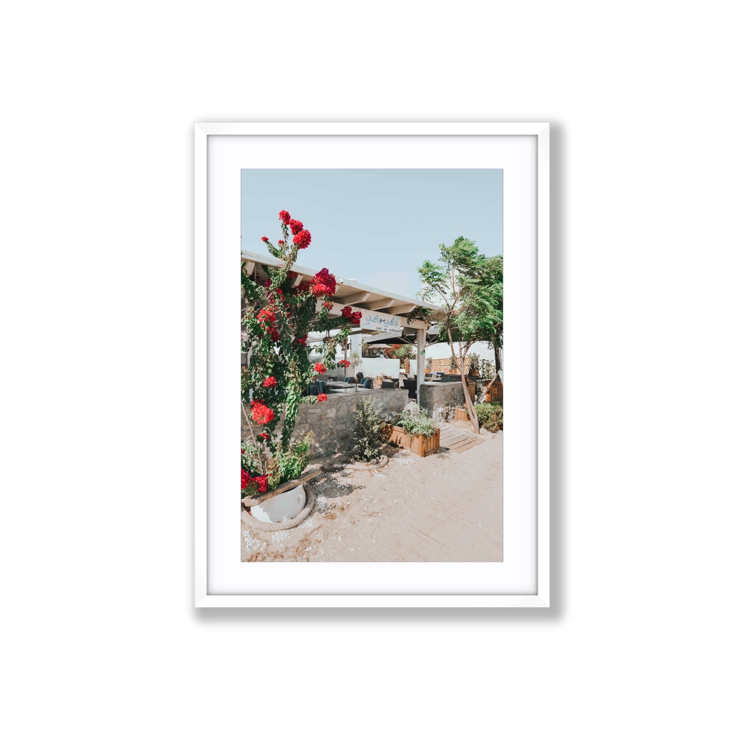 Yialo Yialo fine art print, Mykonos, Greece, Large, White Frame · Matboard, Fine Art Print