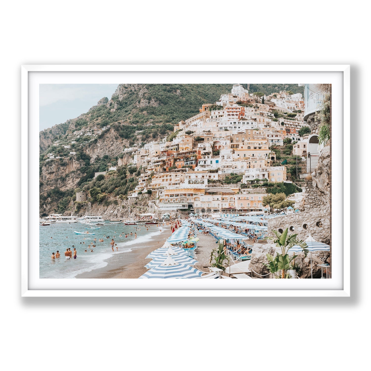 Villagio Sul Mare fine art print, Positano, Italy, Statement, White Frame · Matboard, Fine Art Print