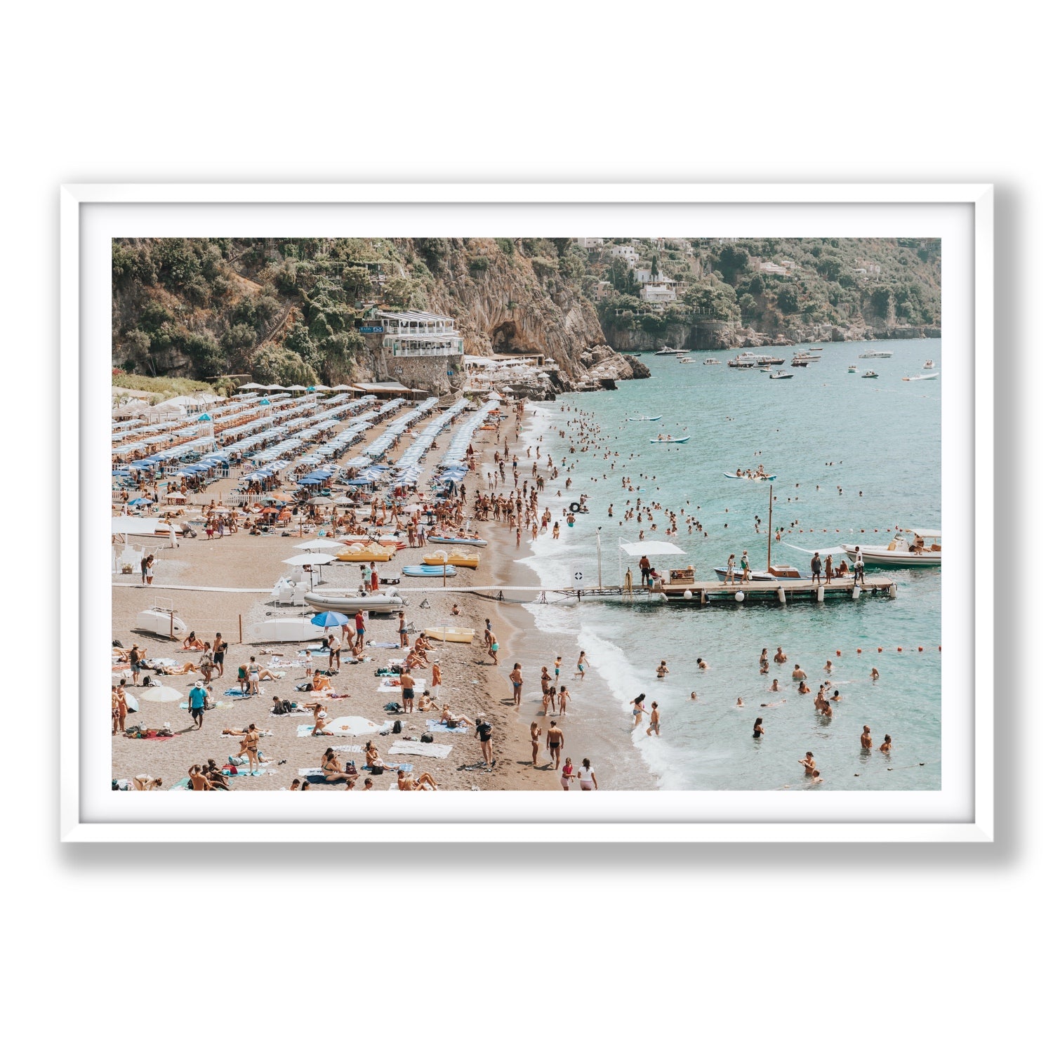 Vista Costiera fine art print, Positano, Italy, Statement, White Frame · Matboard, Fine Art Print