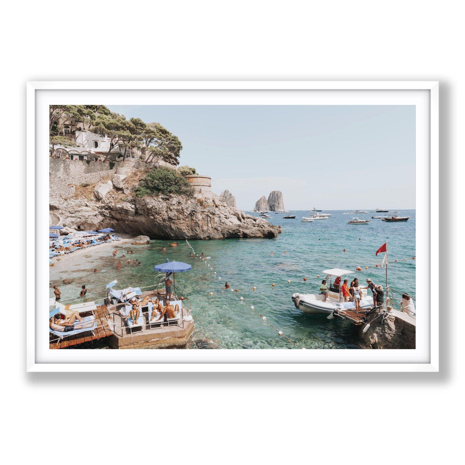 Torre Saracena fine art print, Capri, Italy, Statement, White Frame · Matboard, Fine Art Print