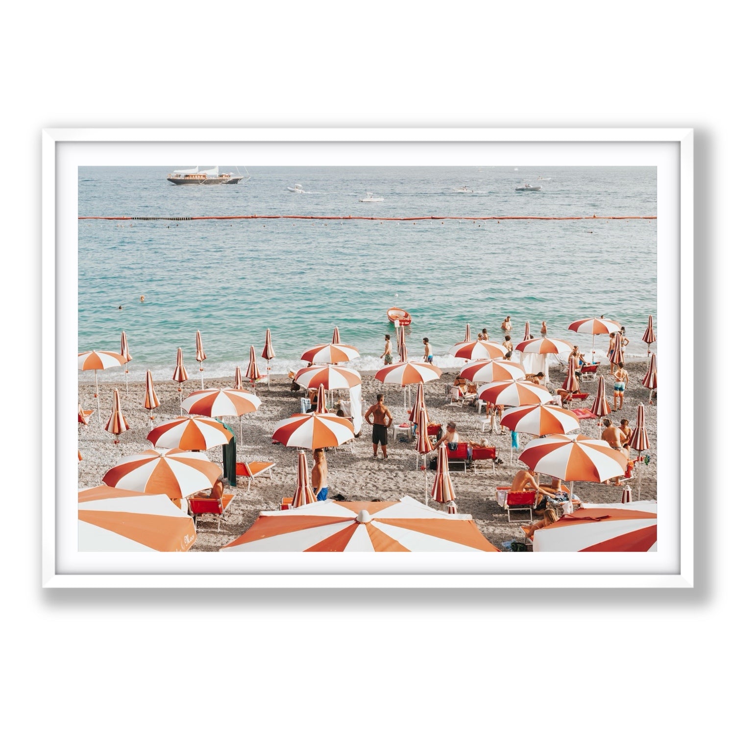 That's Amore Amalfi Mediterranean wall art Statement fine art print in white frame with matboard
