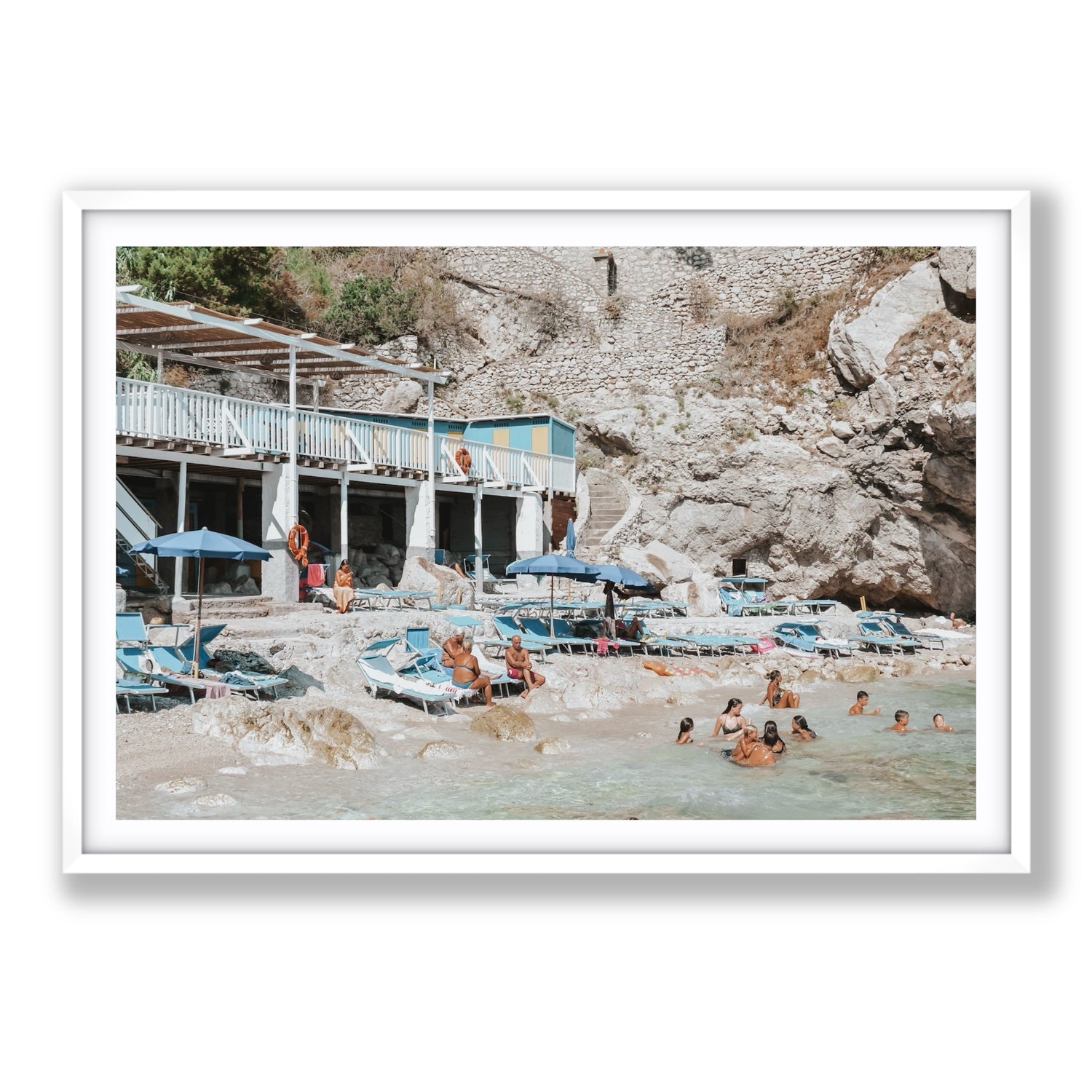 Beachside Bronze fine art print, Capri, Italy, Statement, White Frame · Matboard, Fine Art Print