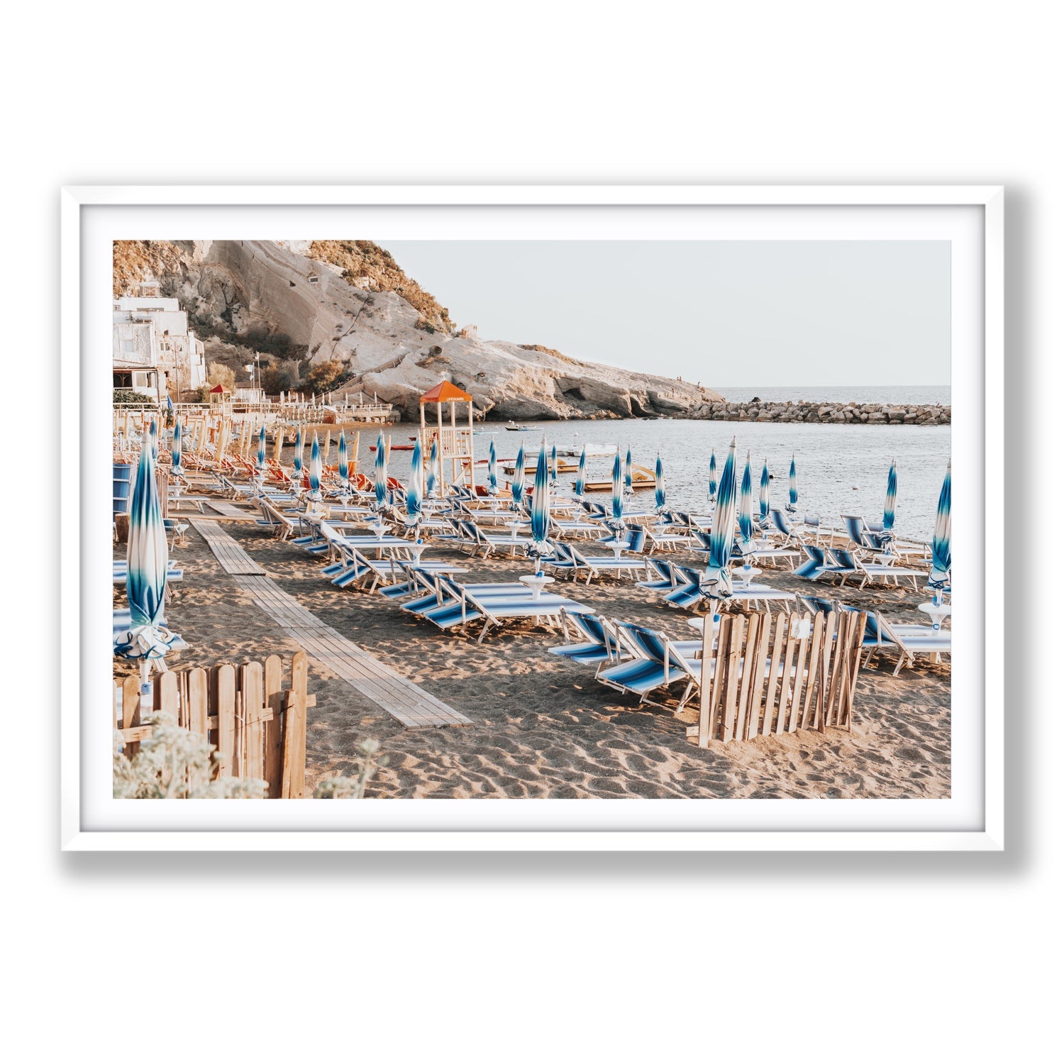 Sandy Daydreams fine art print, Ischia, Italy, Statement, White Frame · Matboard, Fine Art Print