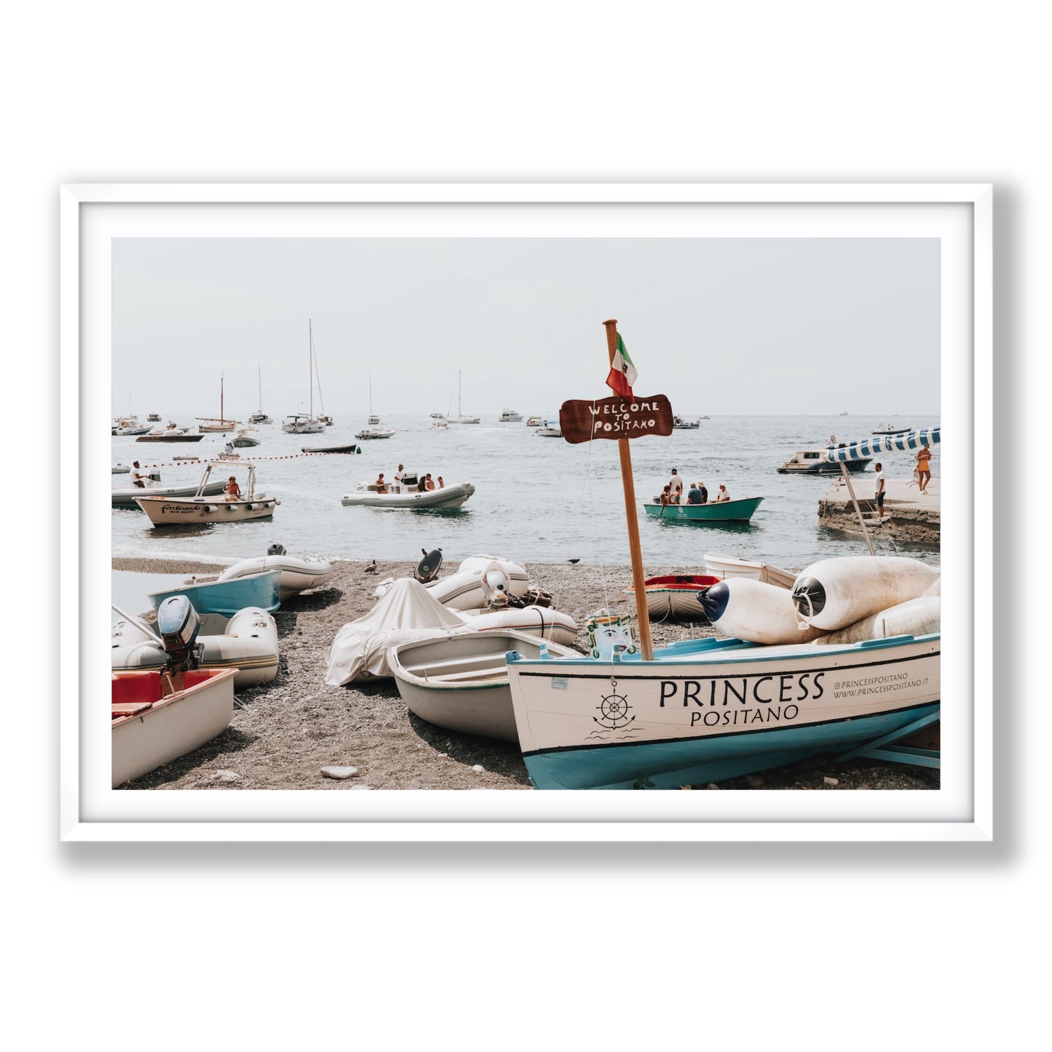 Princess Positano fine art print, Positano, Italy, Statement, White Frame · Matboard, Fine Art Print