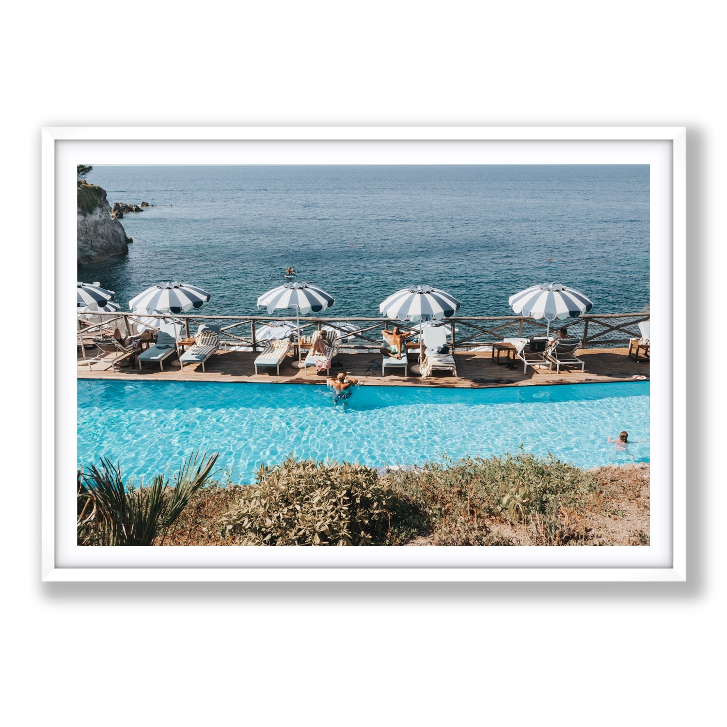 Hues Of Blues fine art print, Ischia, Italy, Statement, White Frame · Matboard, Fine Art Print