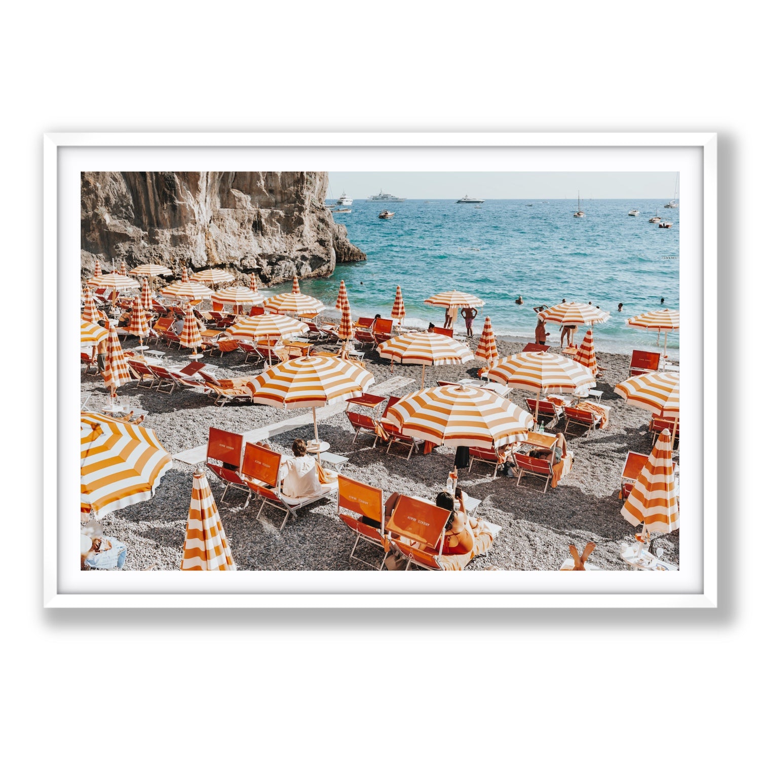 Mango Sorbet fine art print, Positano, Italy, Statement, White Frame · Matboard, Fine Art Print