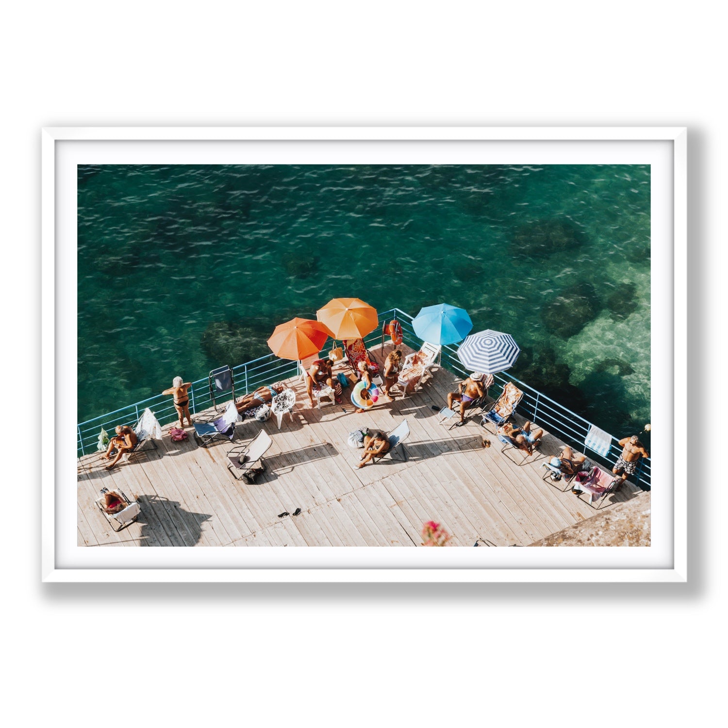 Il Dolce Far Niente Sorrento coastal wall art Statement fine art print in white frame with matboard