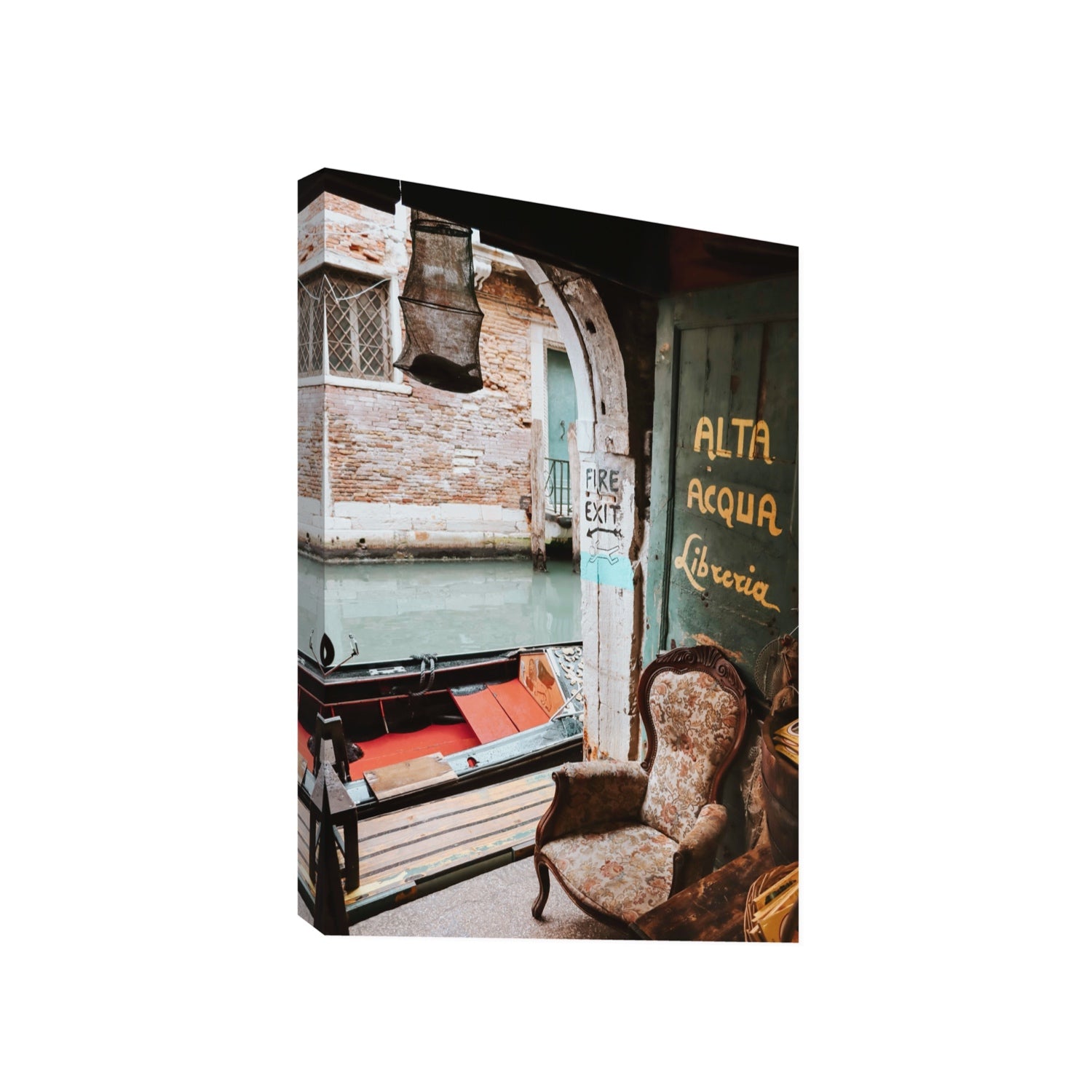 Alta Acqua Venice Bookstore wall art Gallery stretched canvas print