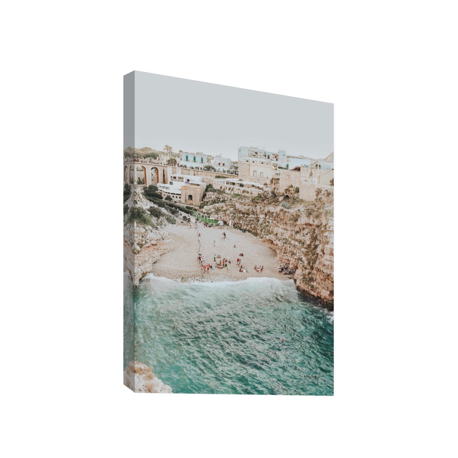Polignano Vista Puglia coastal Italian beach fine art print Gallery stretched canvas print