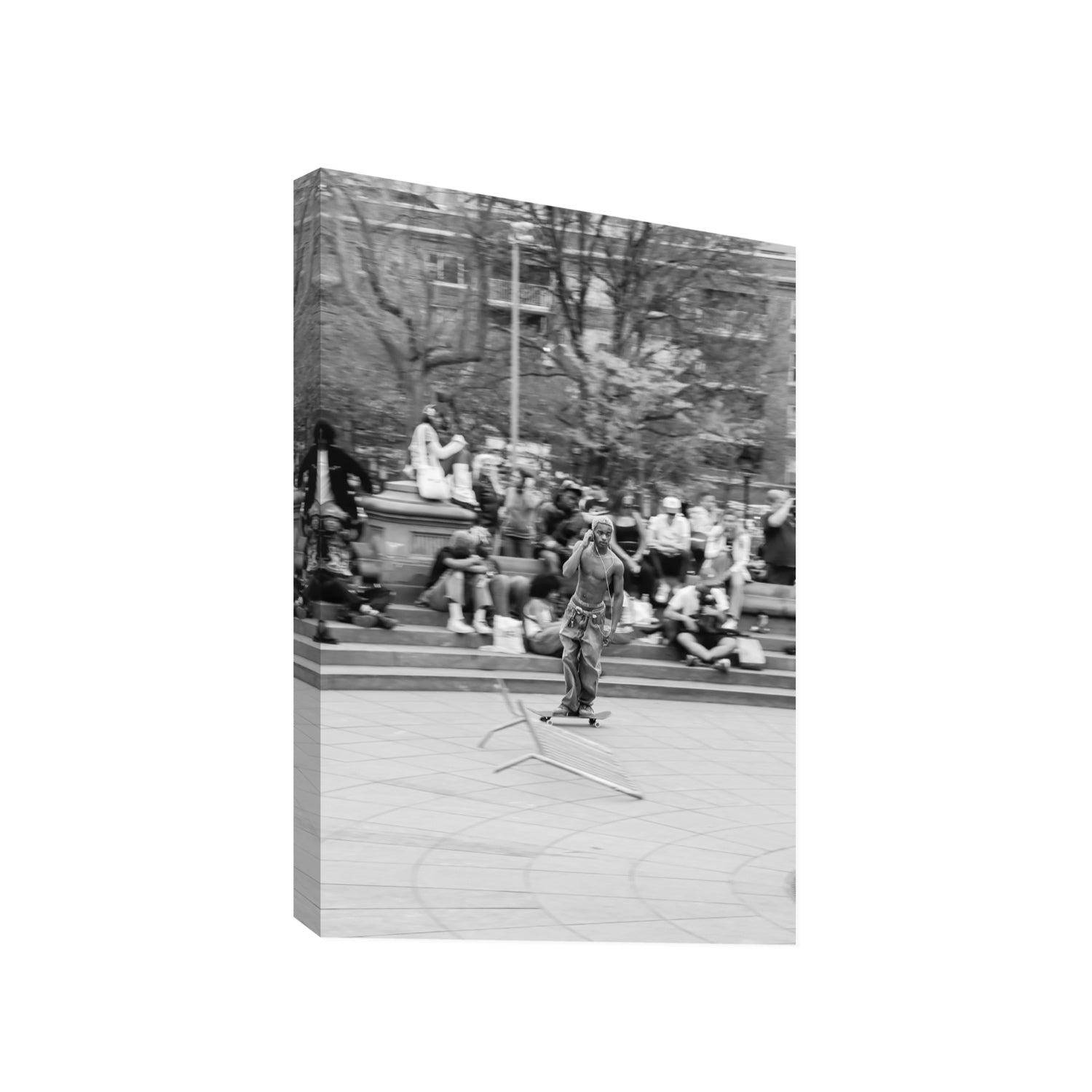 Skate Park Serenade New York NYC Black & White wall art Gallery stretched canvas print