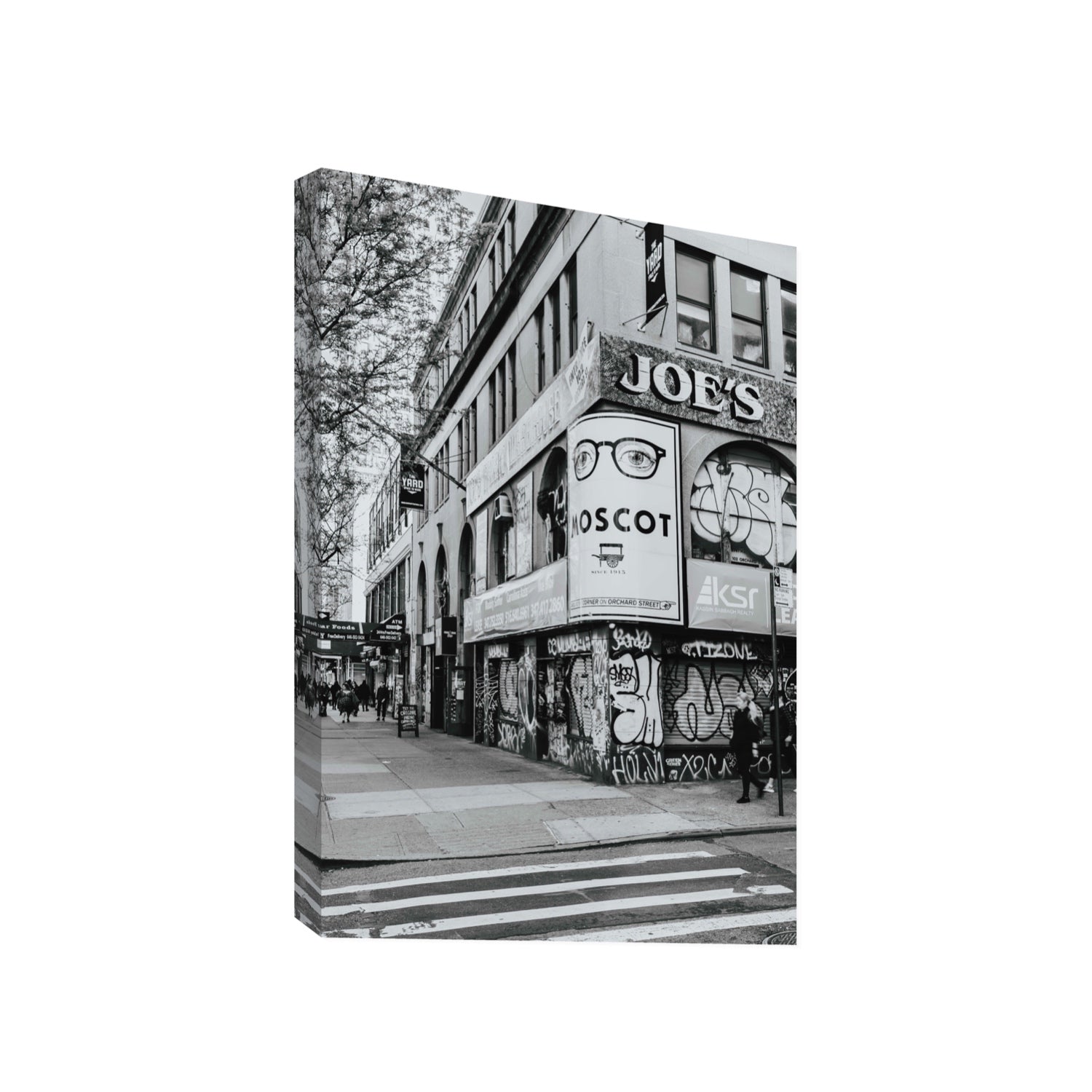 Lower East Side Murals New York NYC Black & White wall art Gallery stretched canvas print