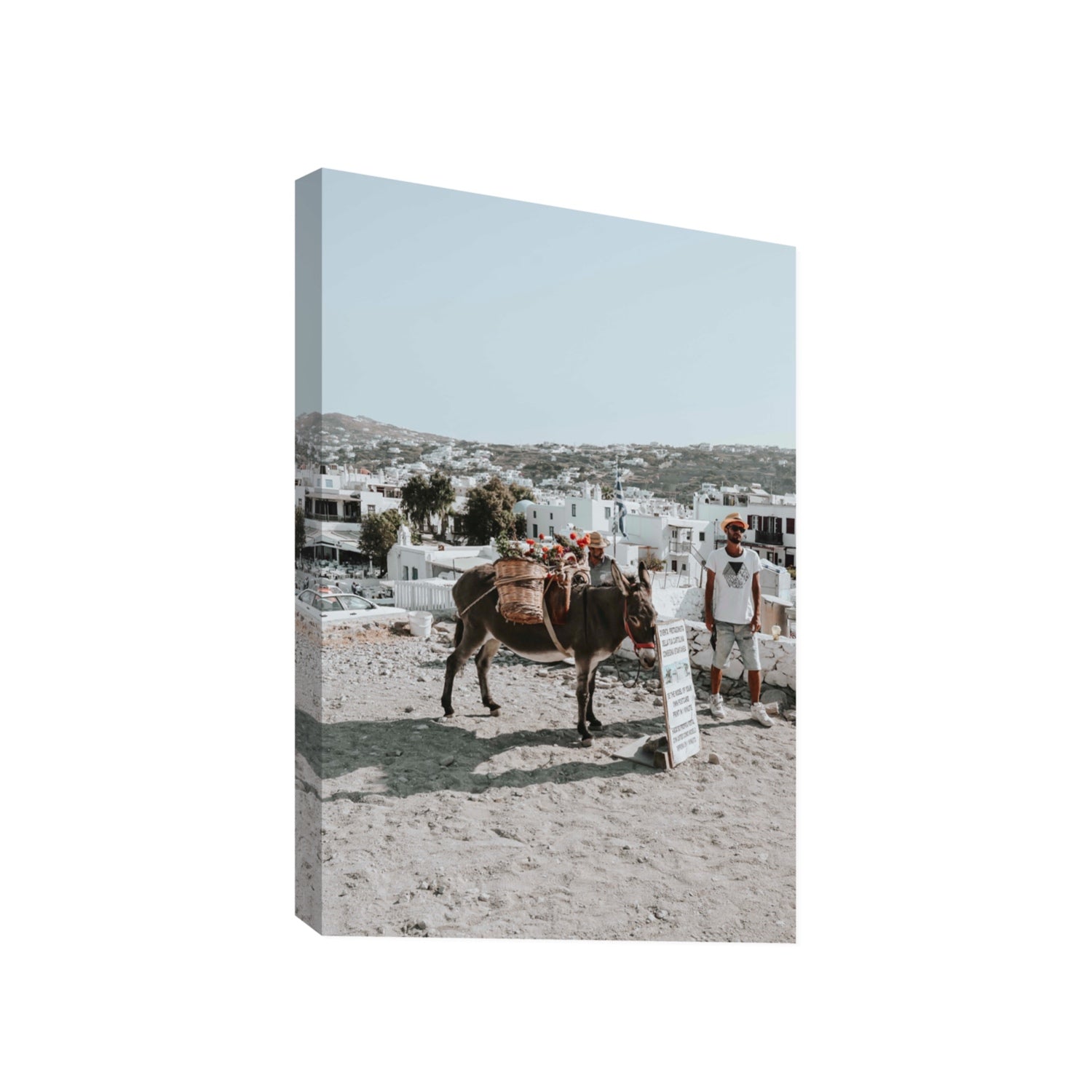 Let The Journey Begin Mykonos Greek island wall art Gallery stretched canvas print