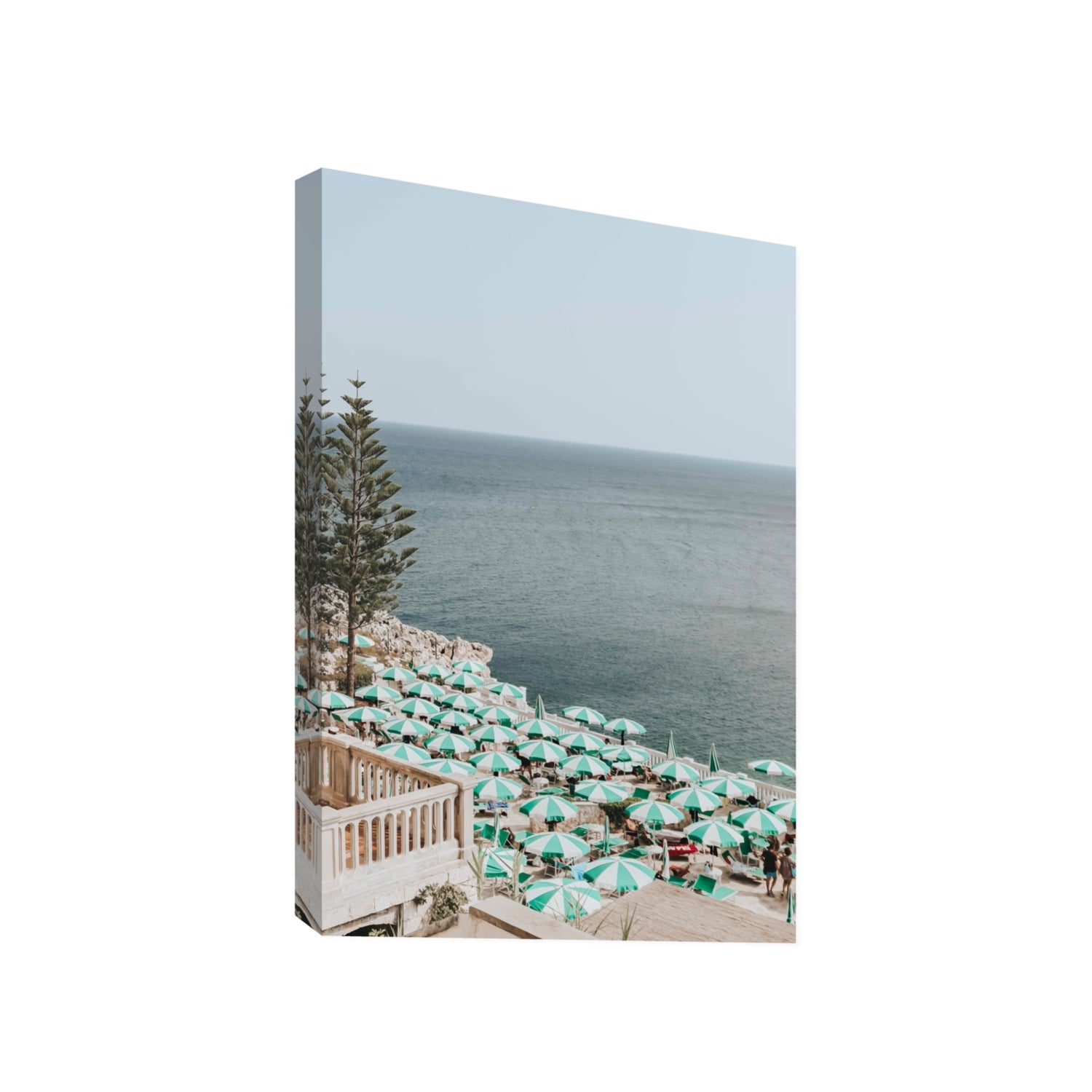 Sun-drenched Stripes Puglia beach coastal wall art Gallery stretched canvas print