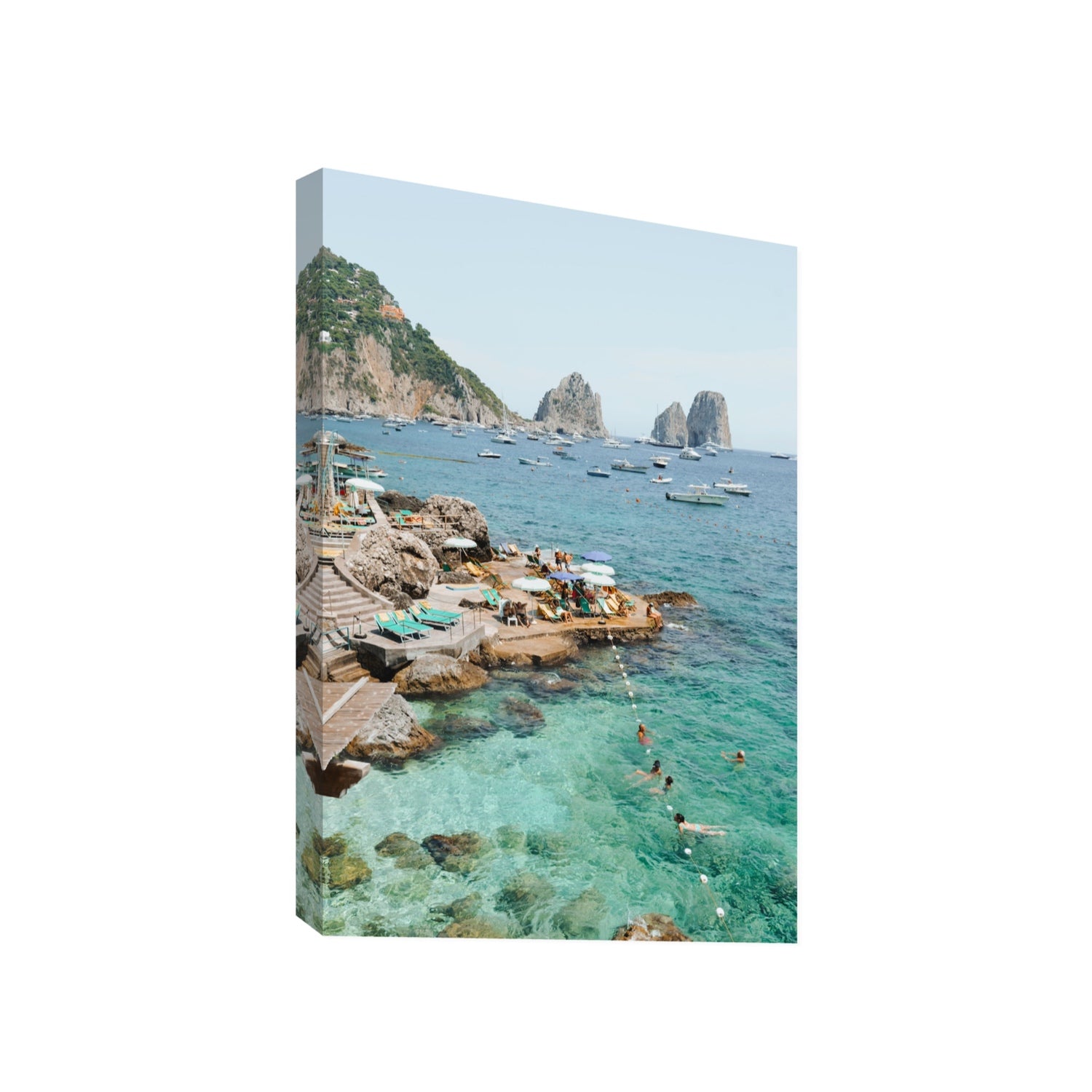 Summertime Blues Capri Mediterranean wall art Gallery stretched canvas print