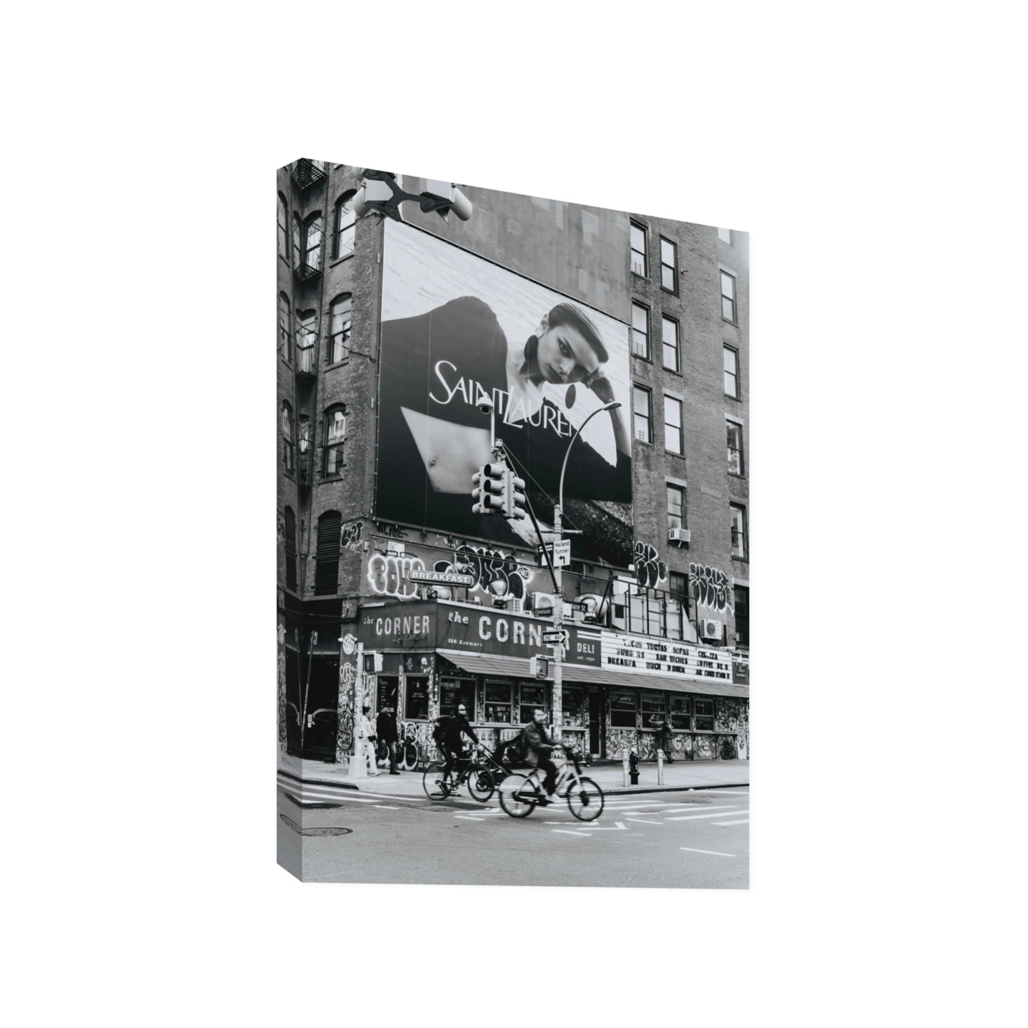 Runway To Rooftops New York NYC Black & White wall art Gallery stretched canvas print