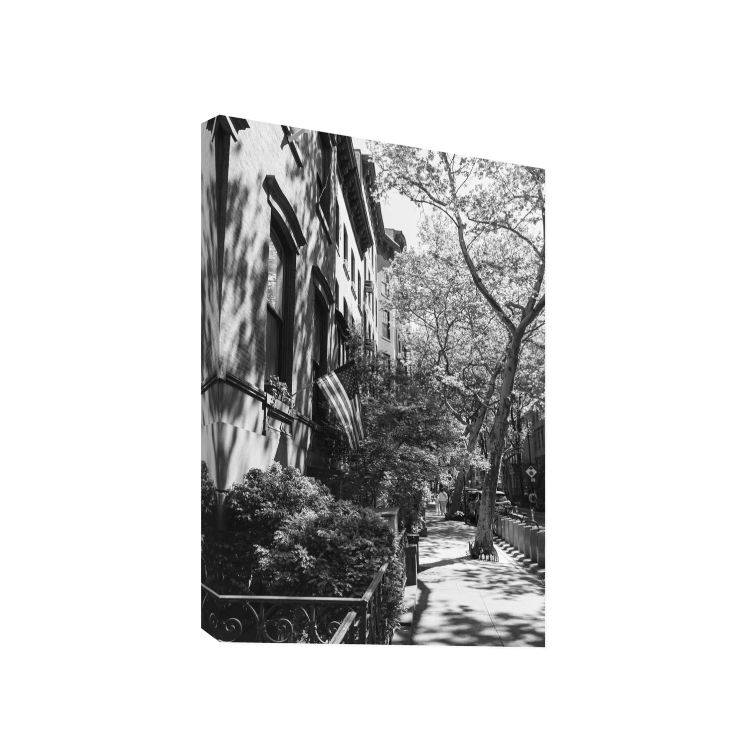 Urban Patriotism New York NYC Black & White wall art Gallery stretched canvas print