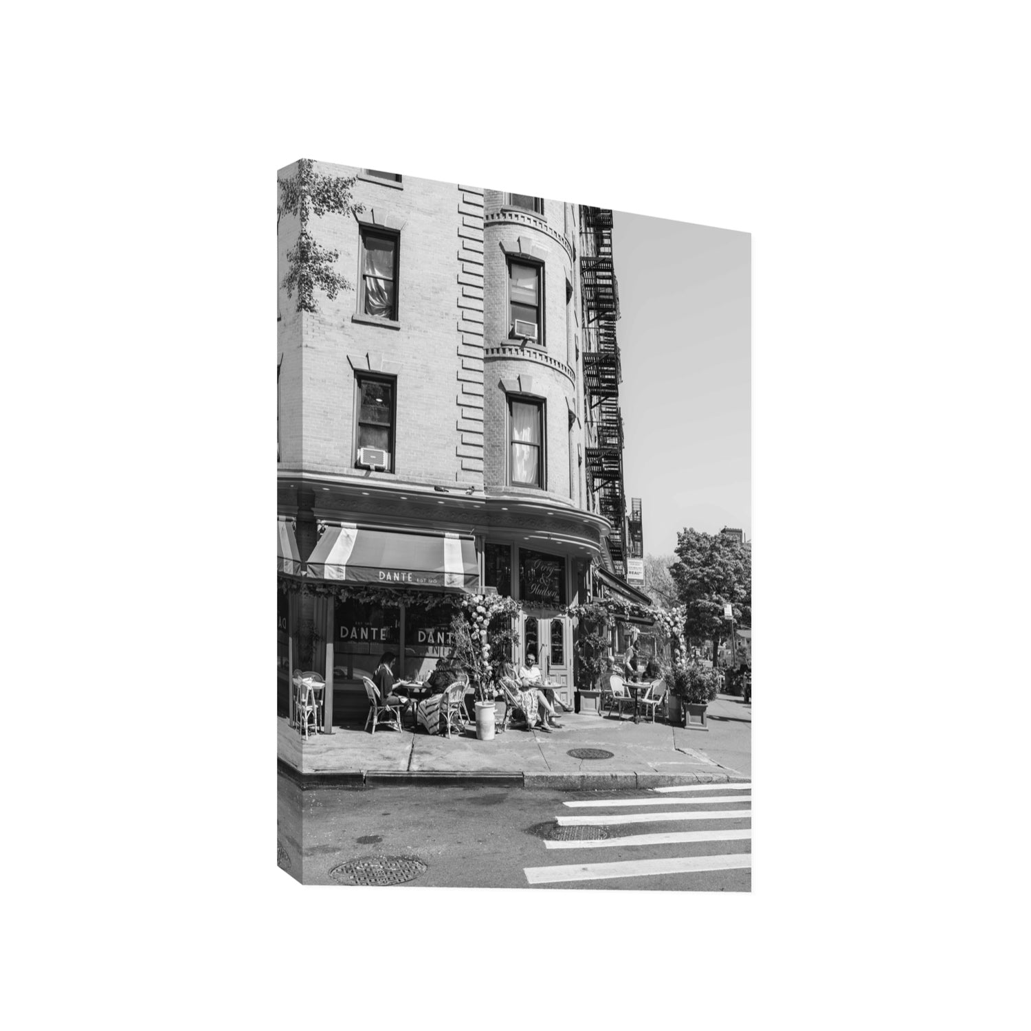 Sunny Soiree New York NYC Black & White wall art Gallery stretched canvas print