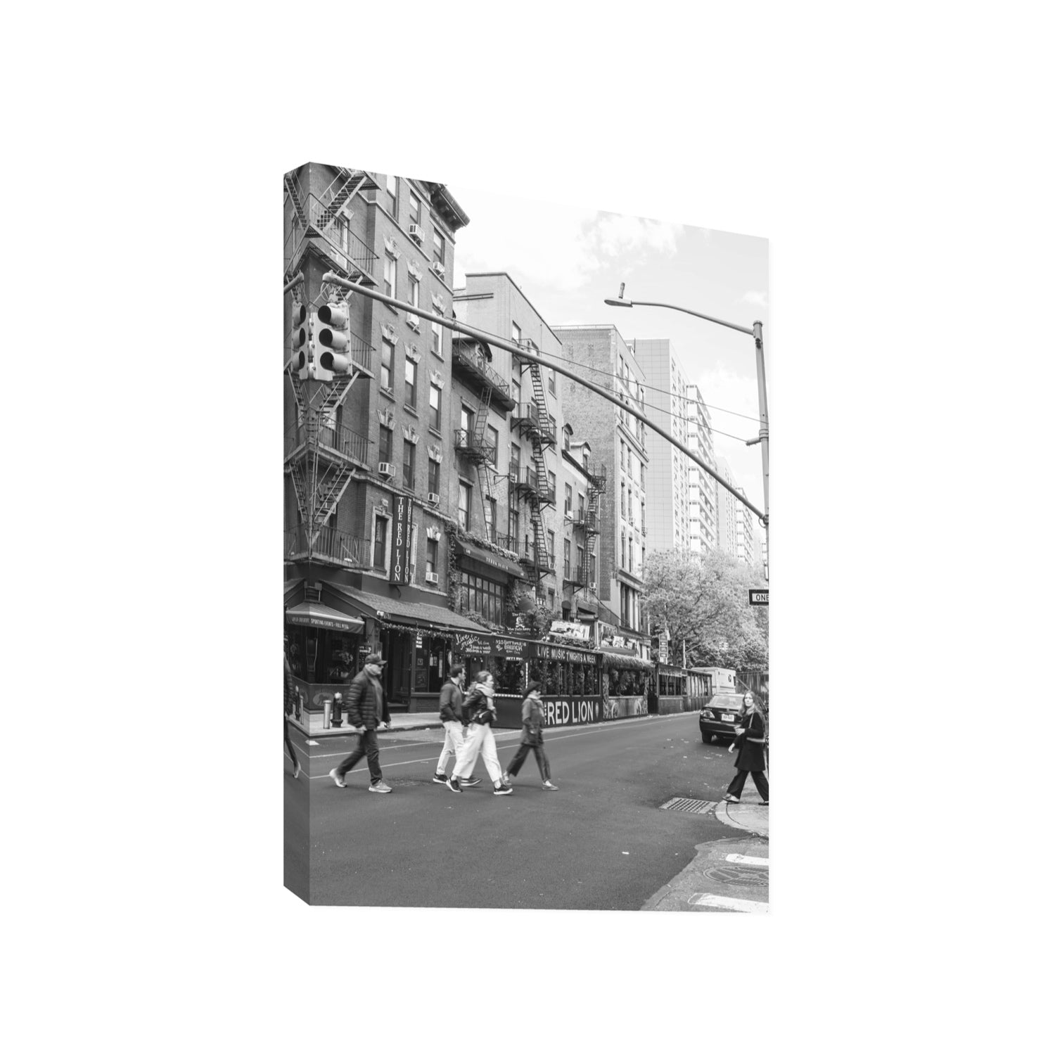 Spectral Streets New York NYC Black & White wall art Gallery stretched canvas print