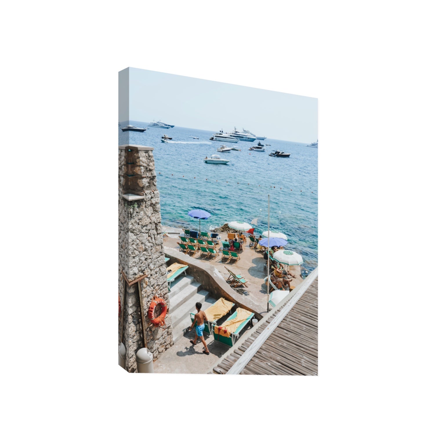 Canzone di Capri Capri Italian beach wall art Gallery stretched canvas print