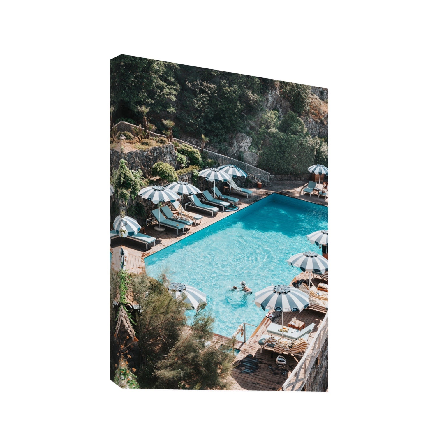 Poolside Paradise fine art print, Ischia, Italy, Statement, Stretched Canvas