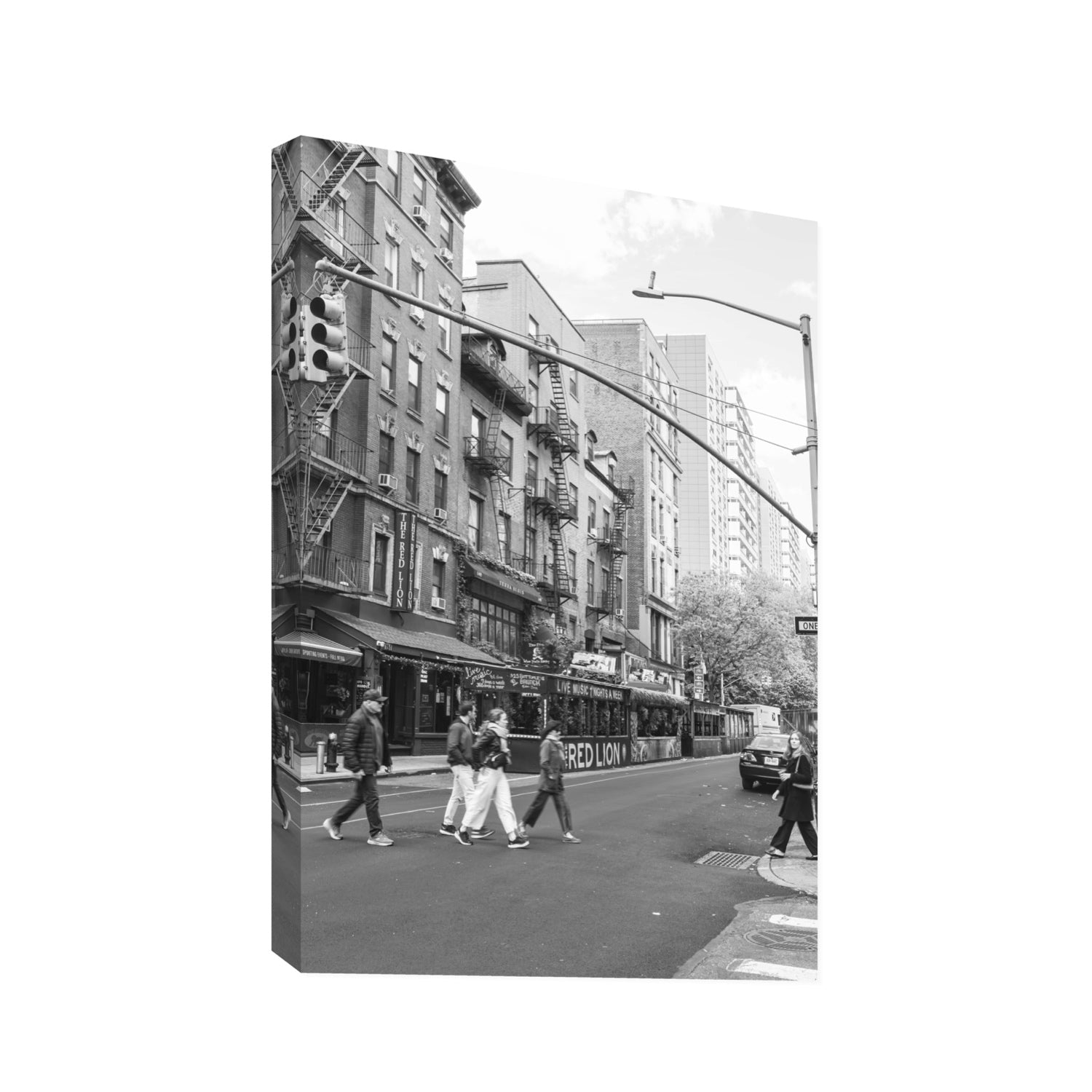 Spectral Streets New York NYC Black & White wall art Statement stretched canvas print
