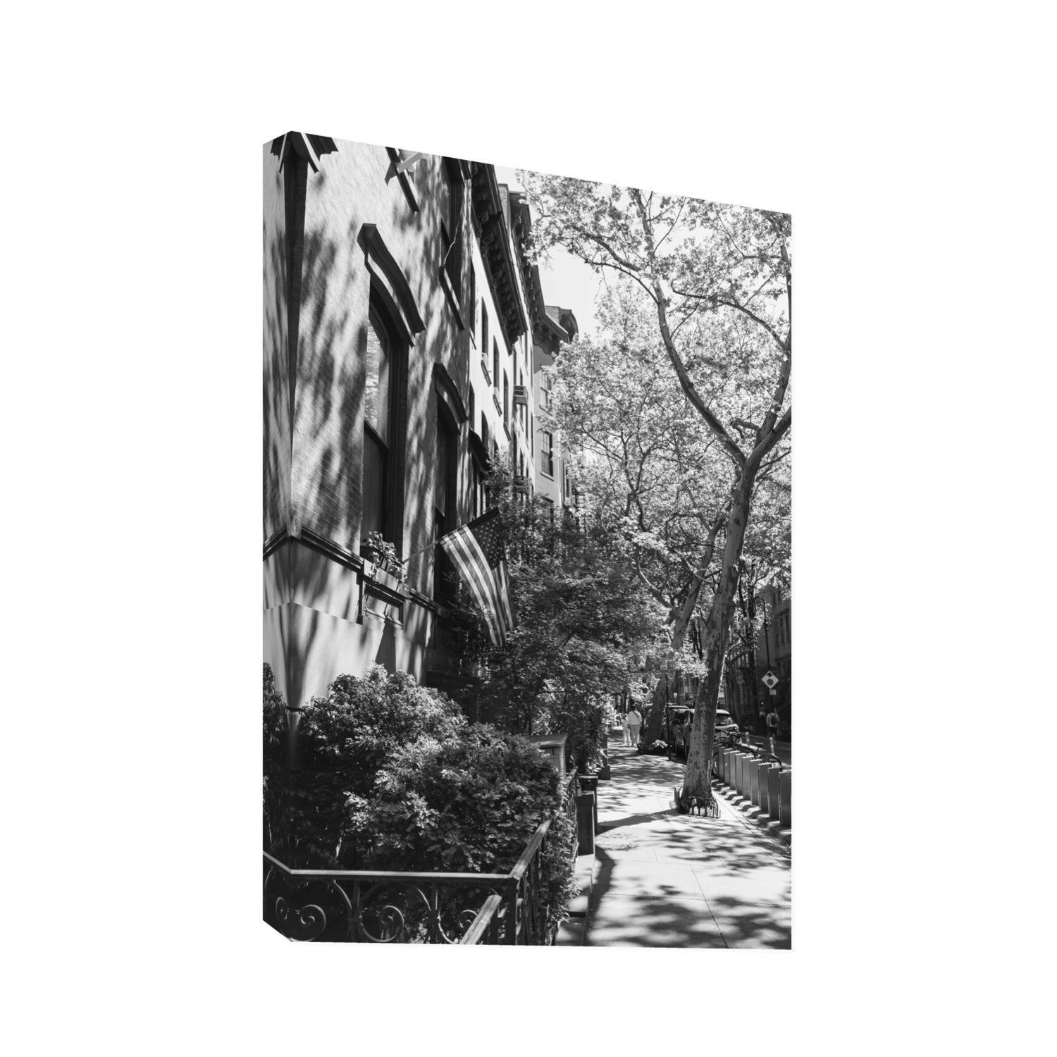 Urban Patriotism New York NYC Black & White wall art Statement stretched canvas print