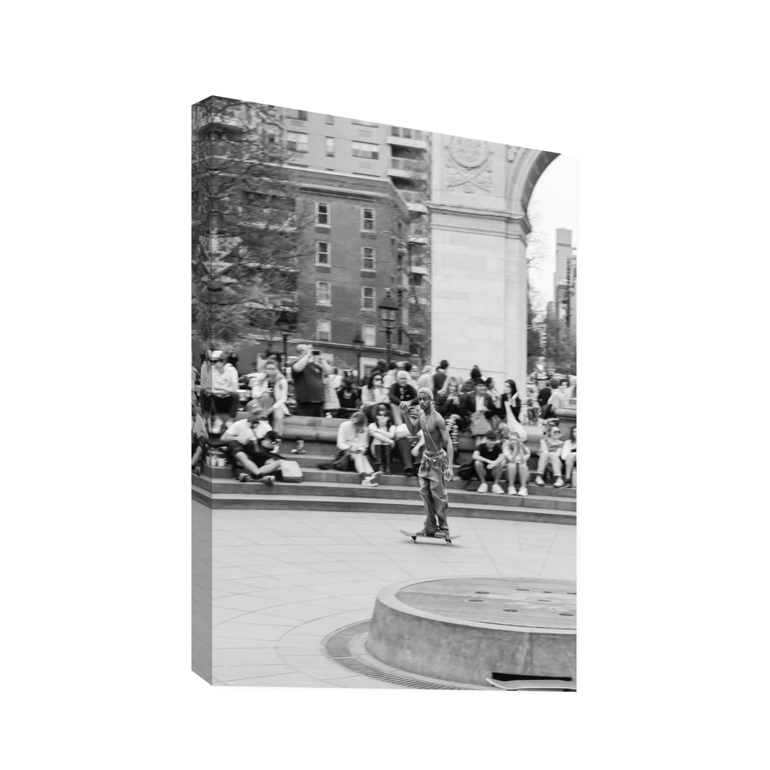 Parkside Pirouettes New York NYC Black & White wall art Statement stretched canvas print