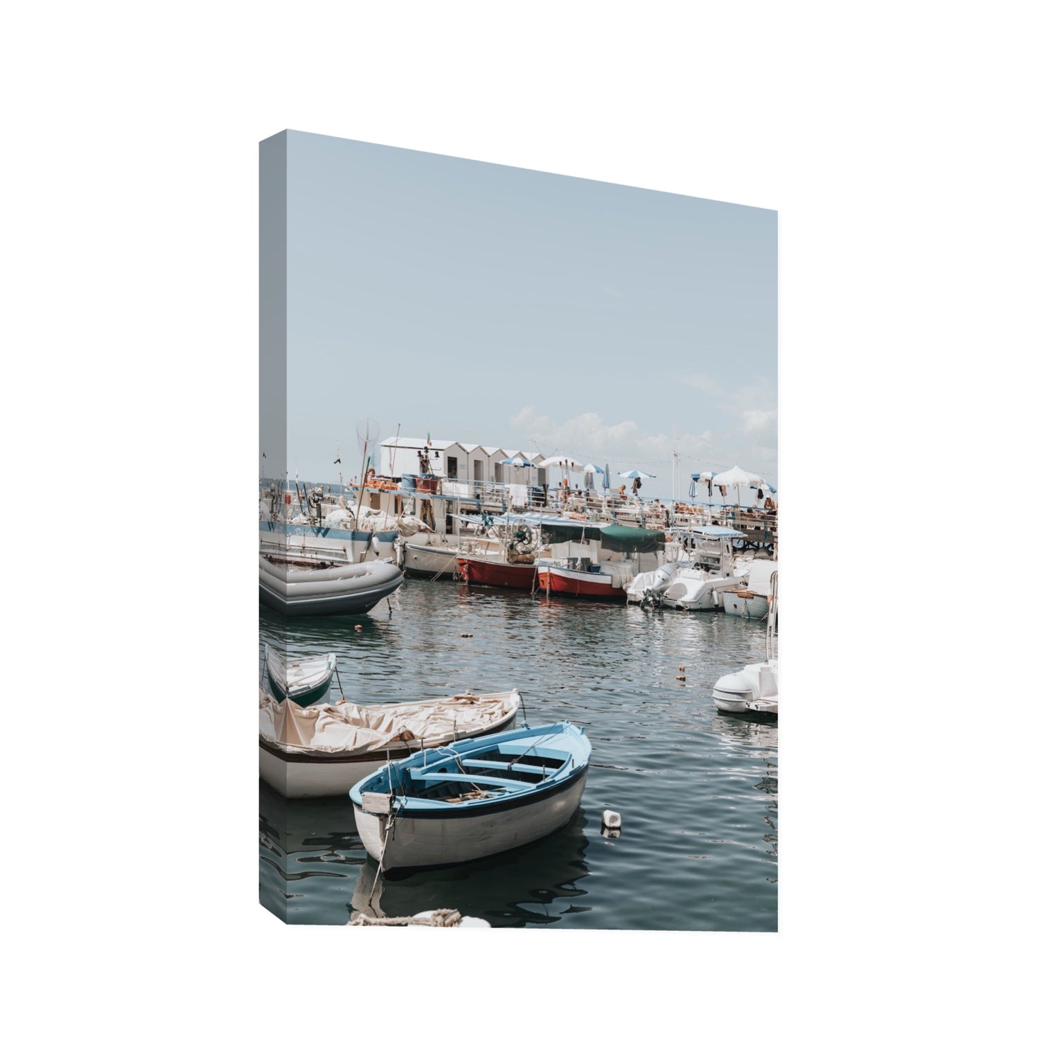 Harbour Hues Sorrento coastal Carousel wall art Statement stretched canvas print