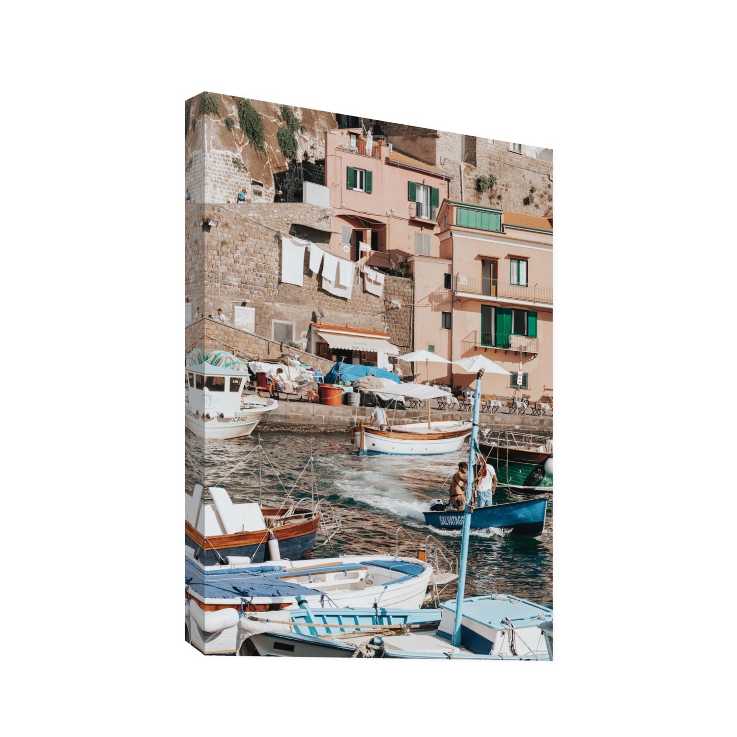 Coastal Carousel fine art print, Sorrento, Italy, Statement, Stretched Canvas